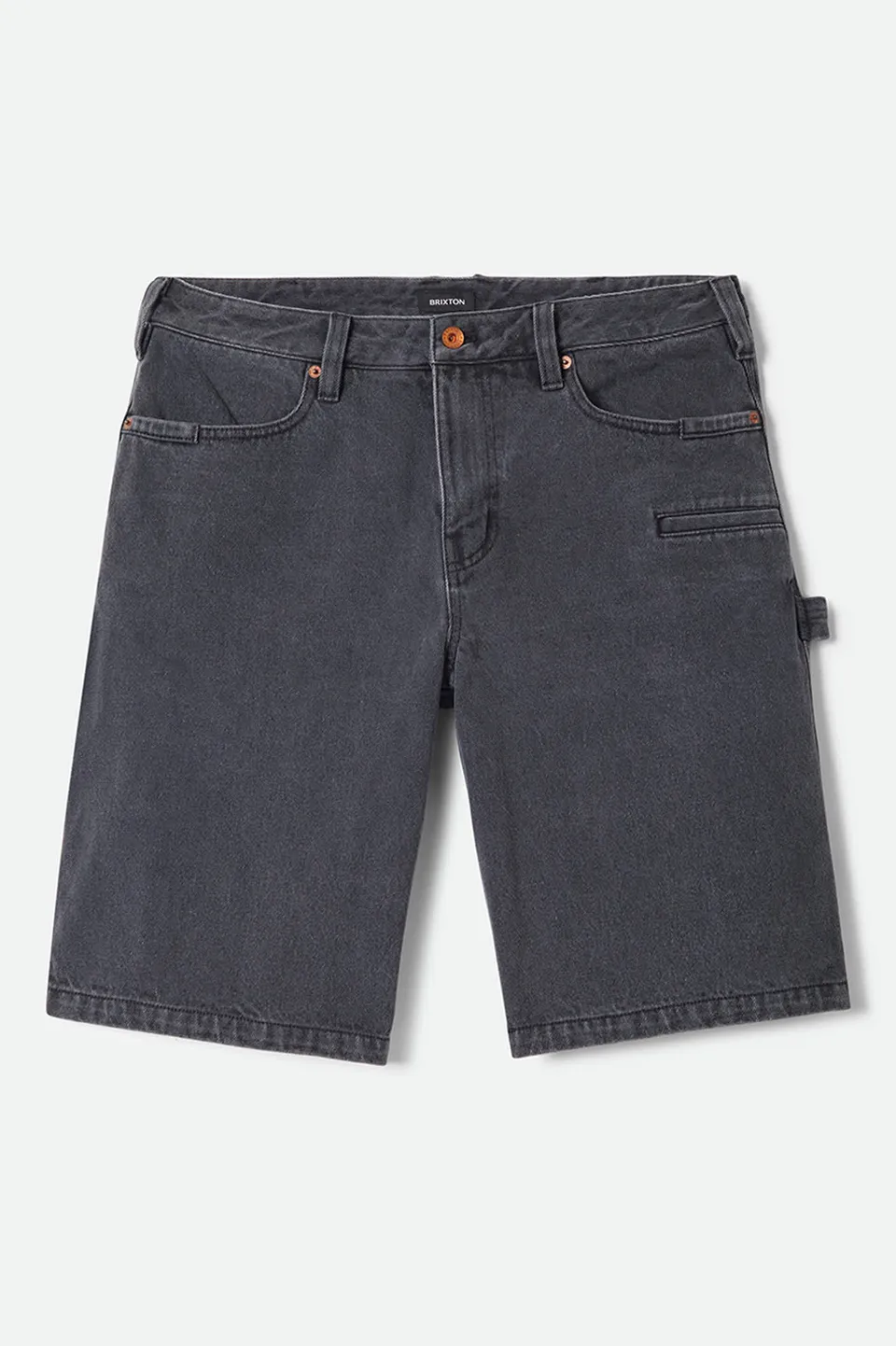 brixton-builders-carpenter-baggy-shorts-washed-black-denim image 1