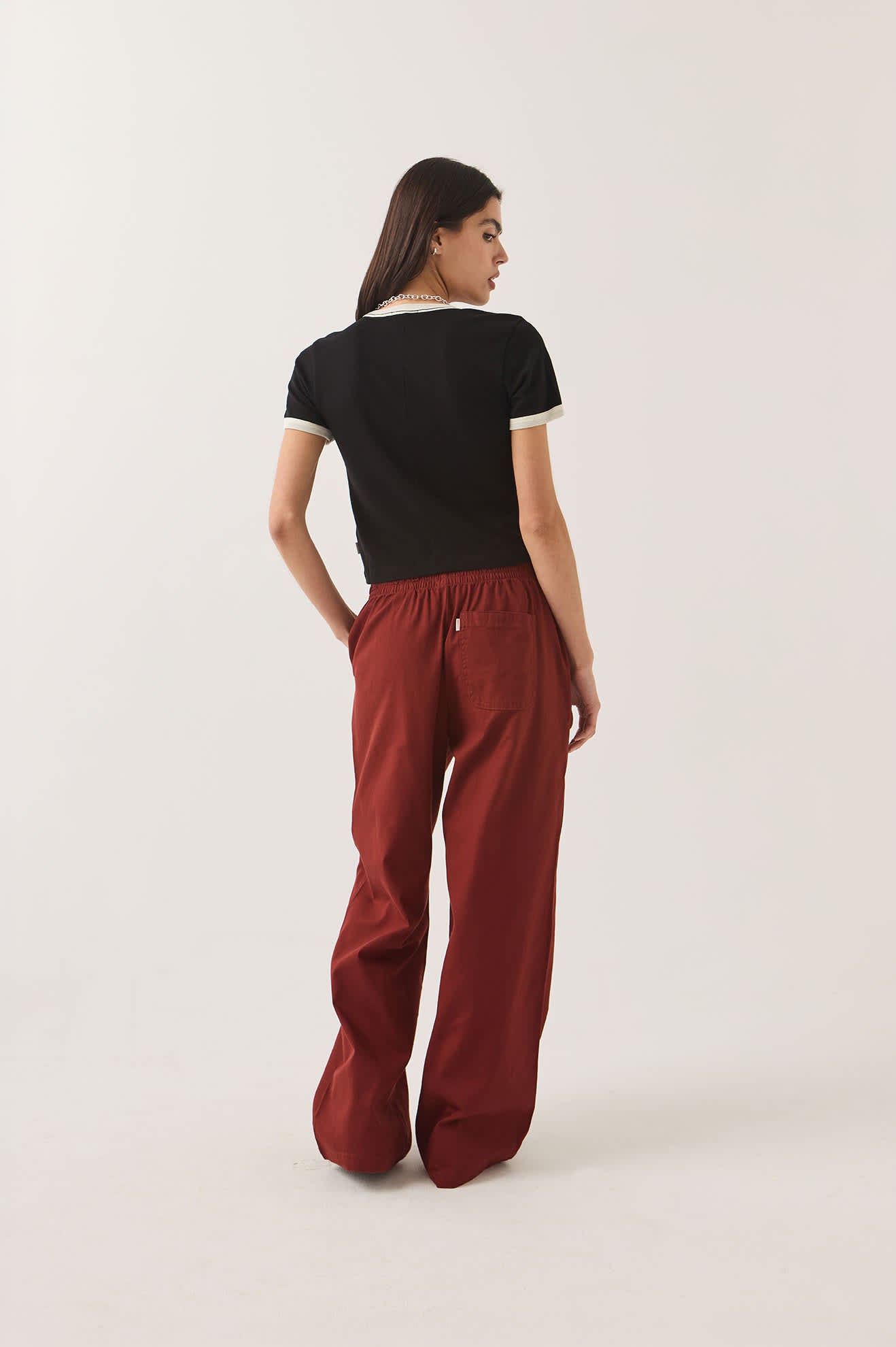 brixton-lounge-pant-hose-dark-brick-baumwolle image 4