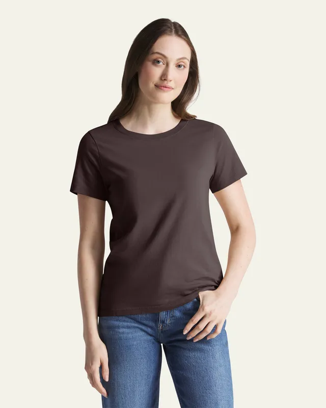 47-basics-everyday-tee-damen-braun-baumwolle image 1