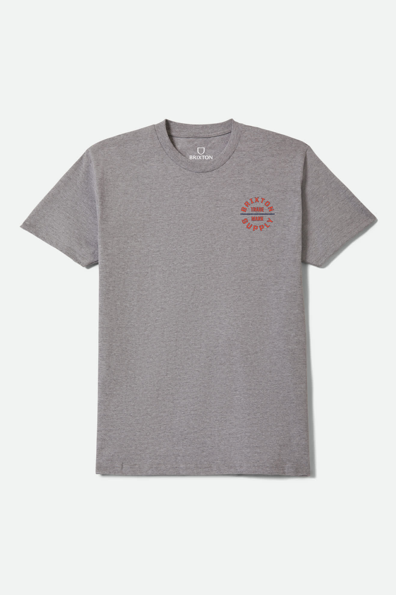 brixton-oath-v-t-shirt-heather-grey-lava-red-baumwolle image 2