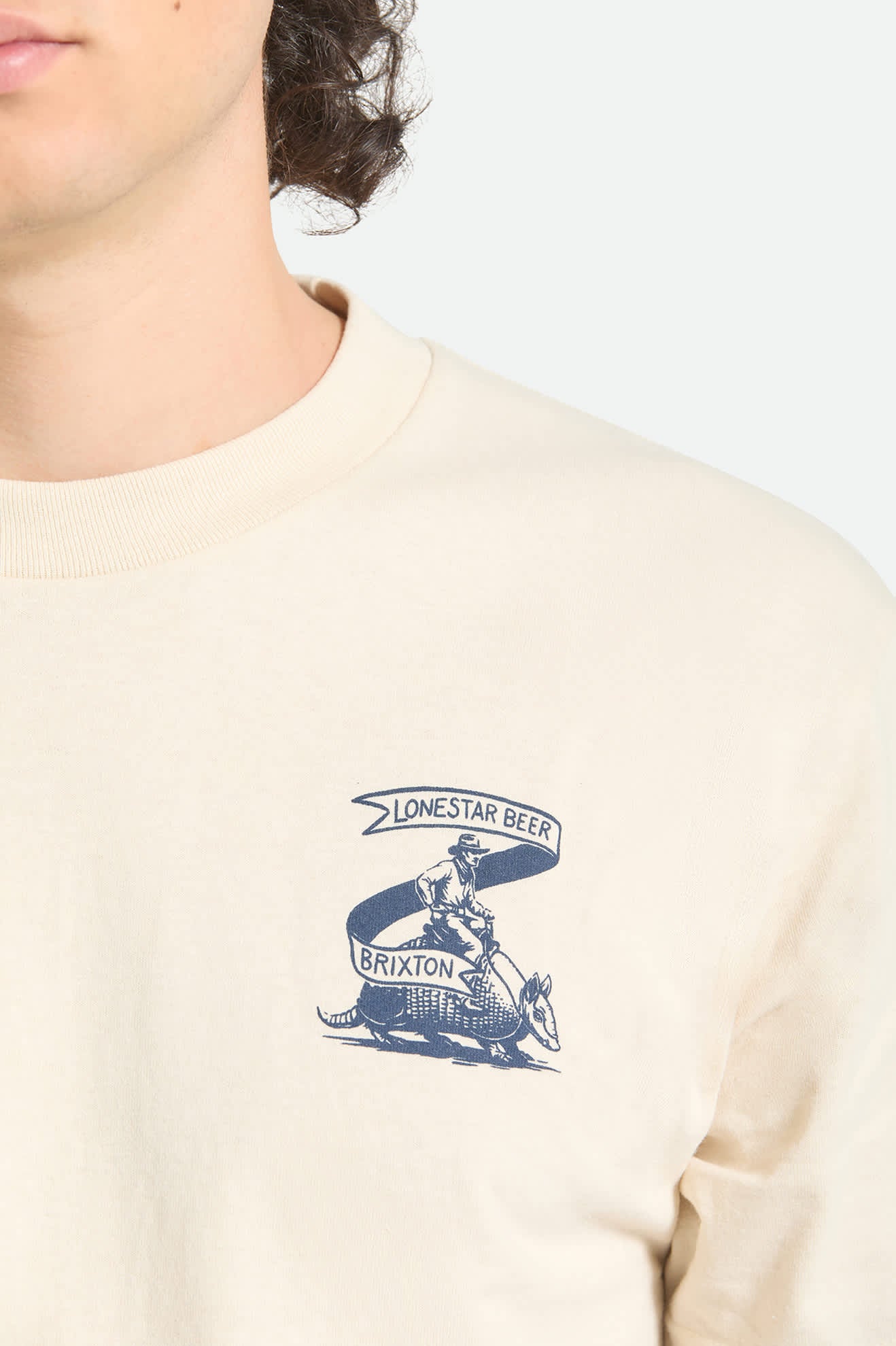 brixton-lone-star-armadillo-t-shirt-herren-creme-mit-backprint image 5