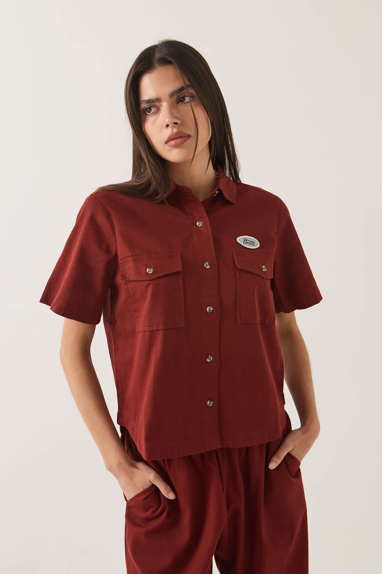 brixton-mechanics-damenhemd-dark-brick-twill image 5