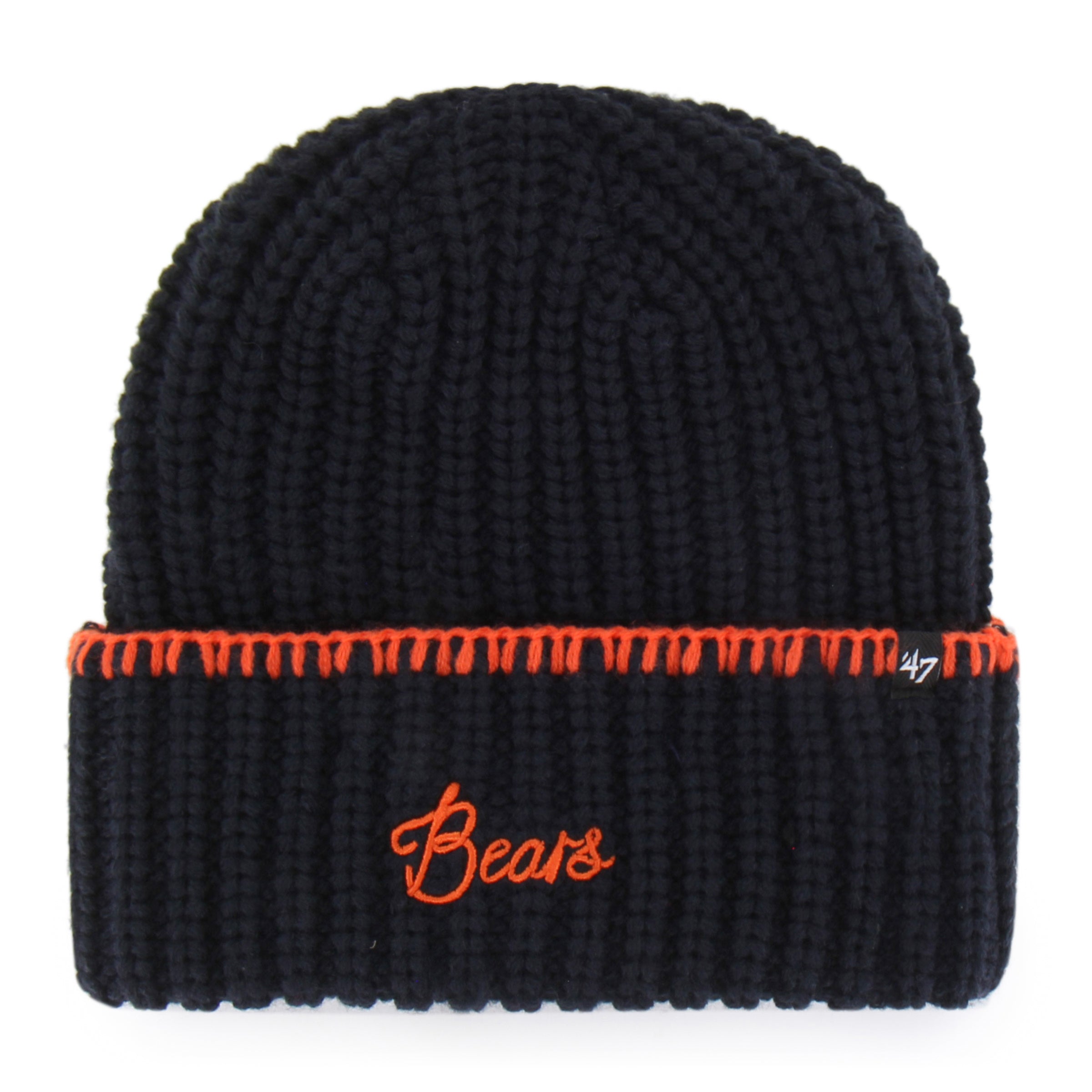 47-knits-chicago-bears-blanket-stitch-beanie-navy-damen image 1