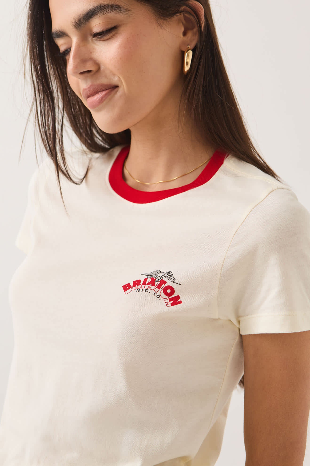 brixton-banner-slim-crew-t-shirt-off-white-baumwolle image 5