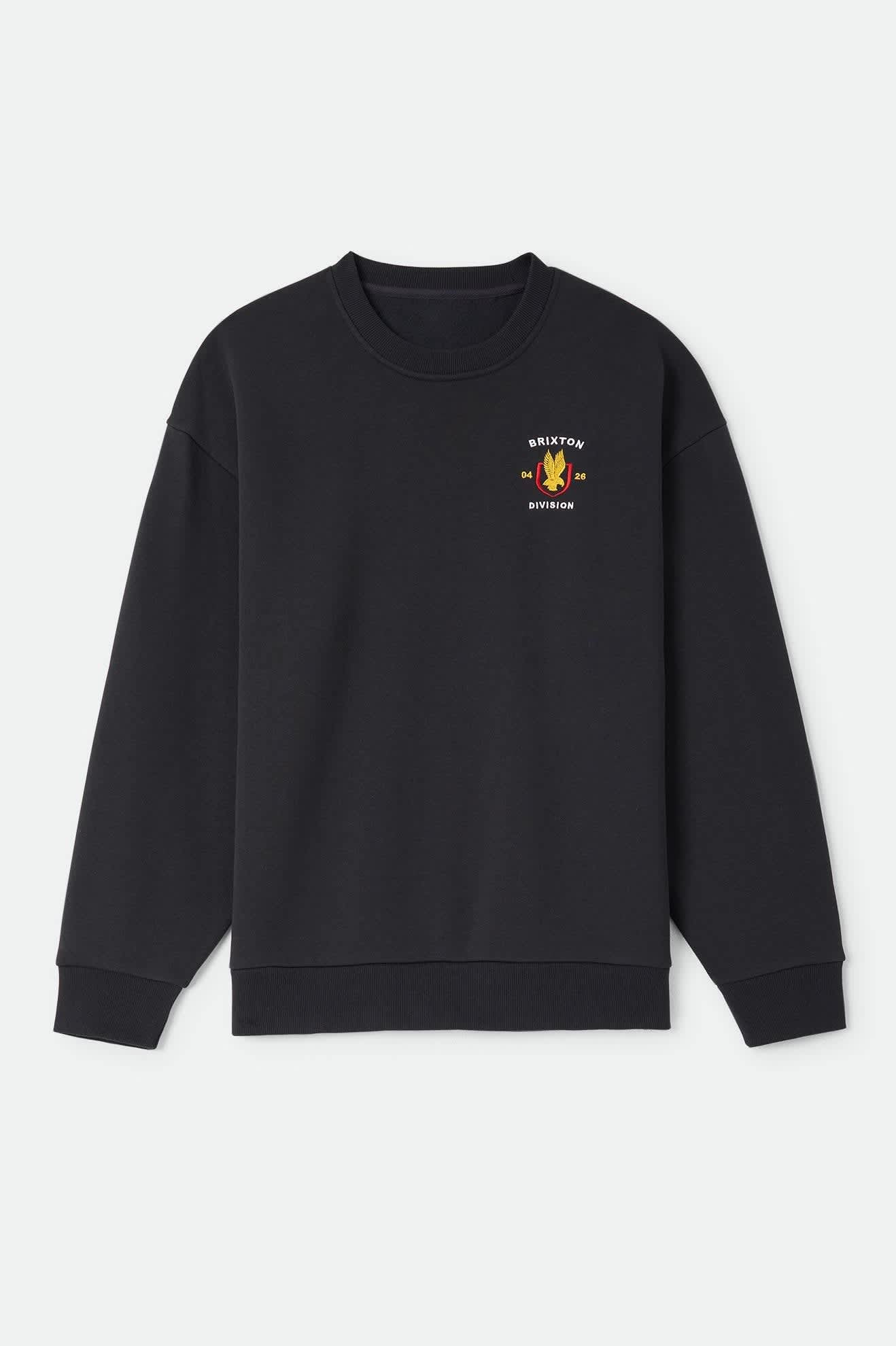 brixton-covall-crew-sweatshirt-black-stickerei-baumwolle image 1