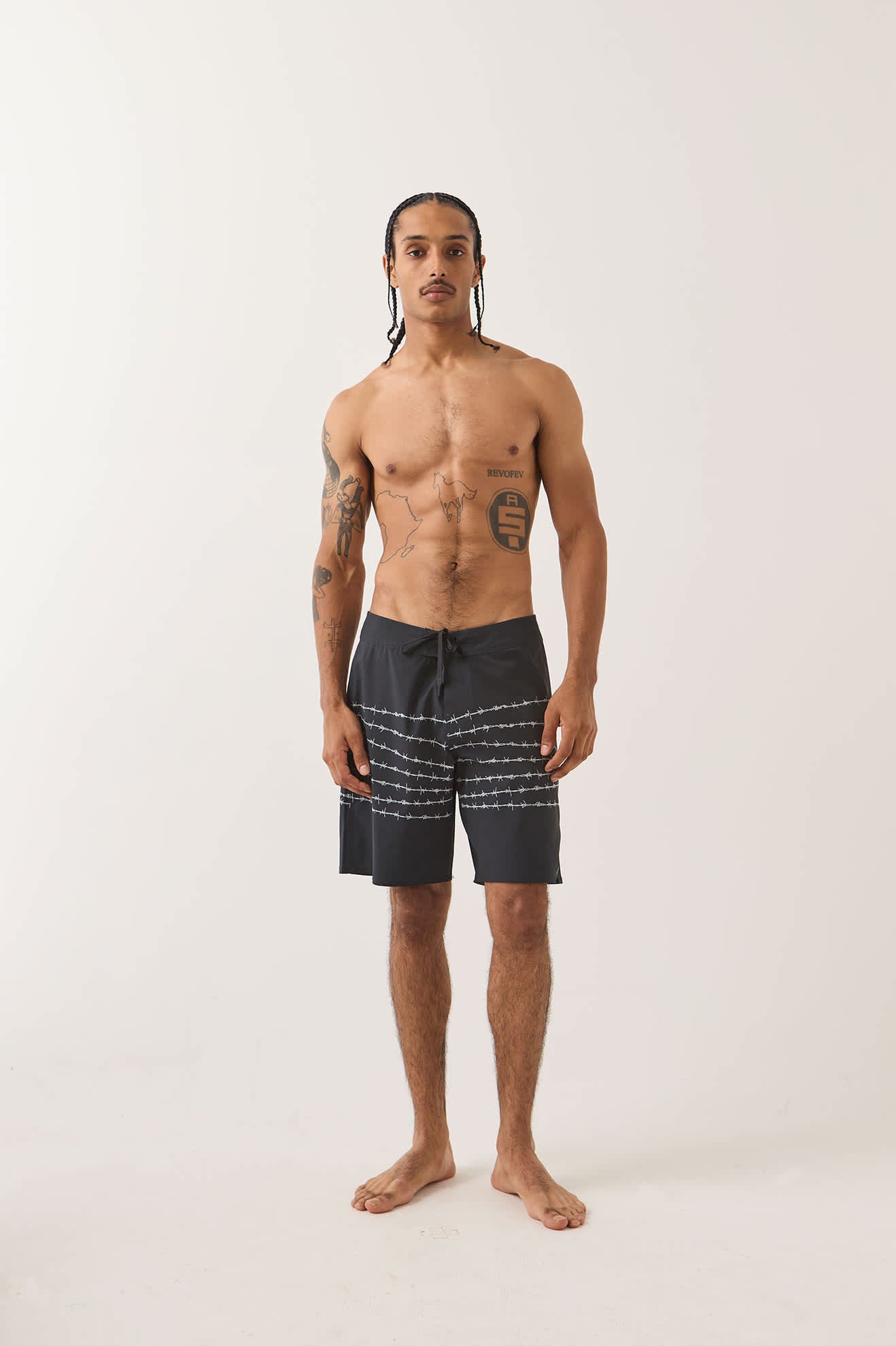 brixton-blitz-boardshort-19-schwarz-barb-wire image 2