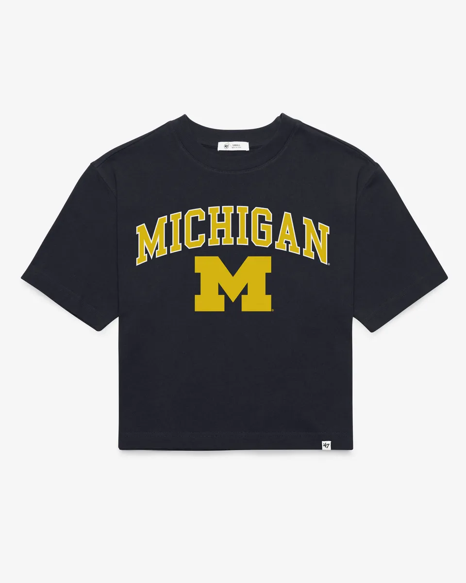 47-reed-city-michigan-arch-game-t-shirt-navy-damen image 1