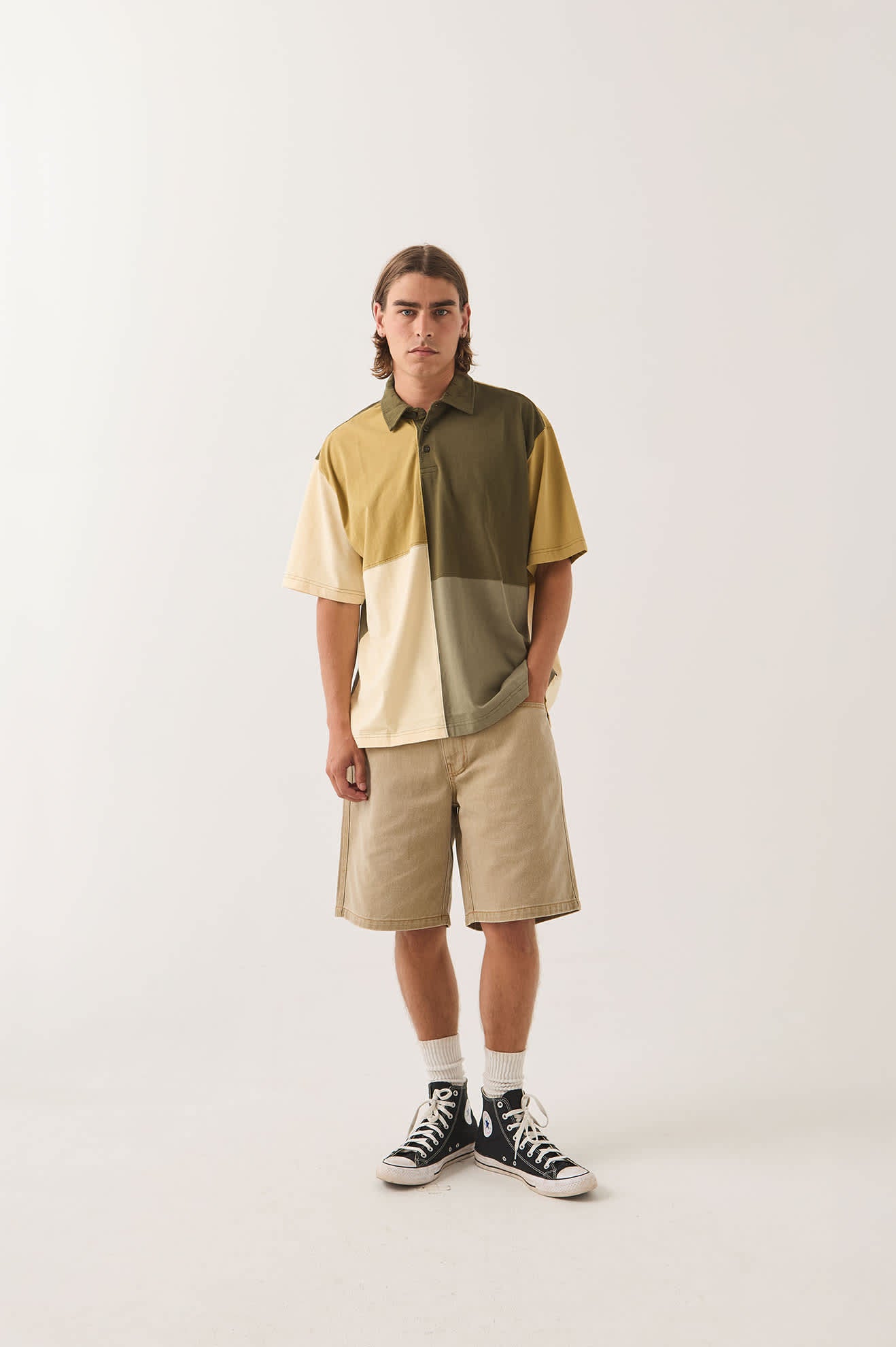 brixton-deco-relaxed-polo-poloshirt-tonal-color-block-baumwolle image 2