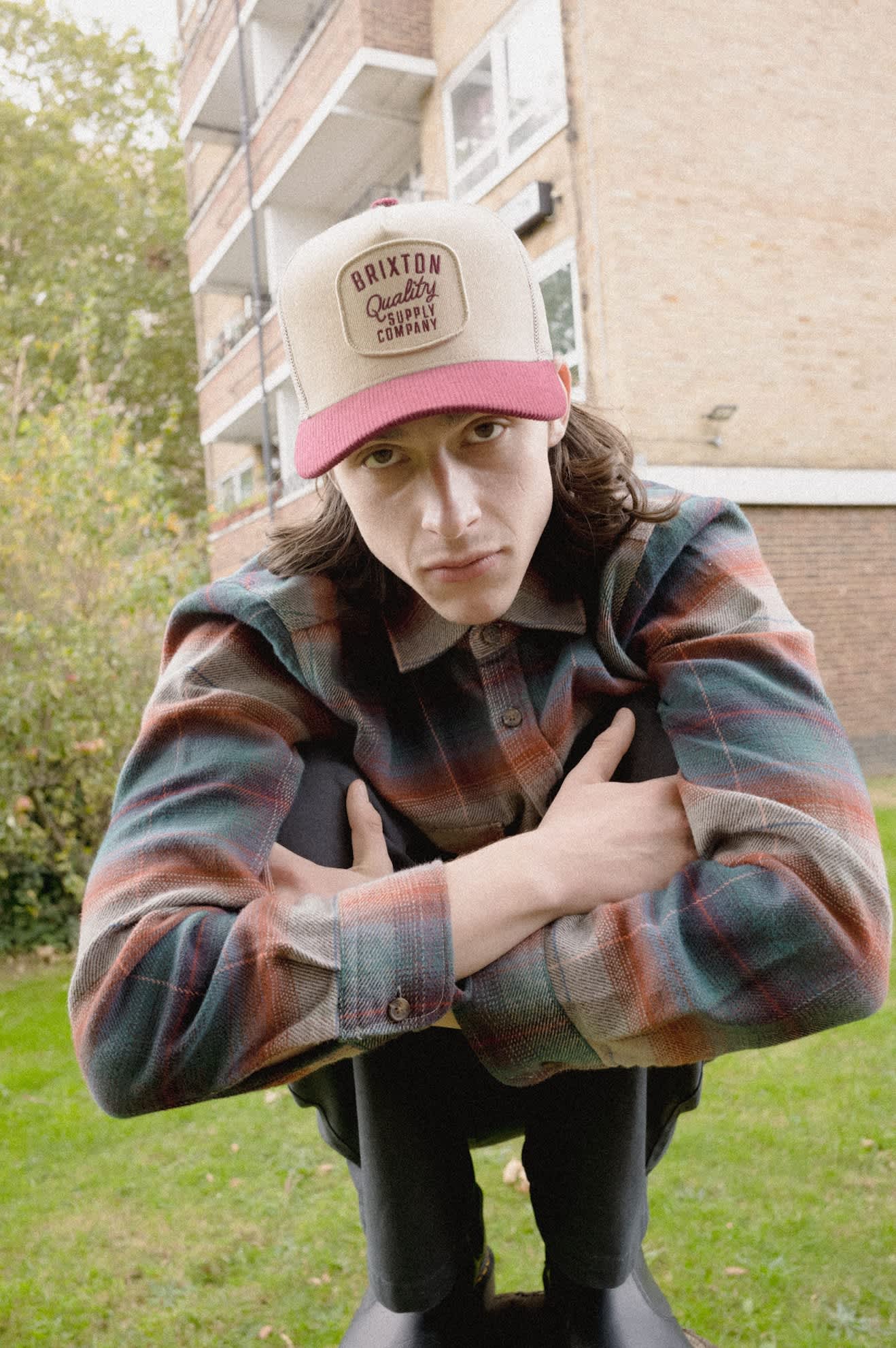 brixton-hubal-trucker-hat-oatmeal-brick-cord image 2