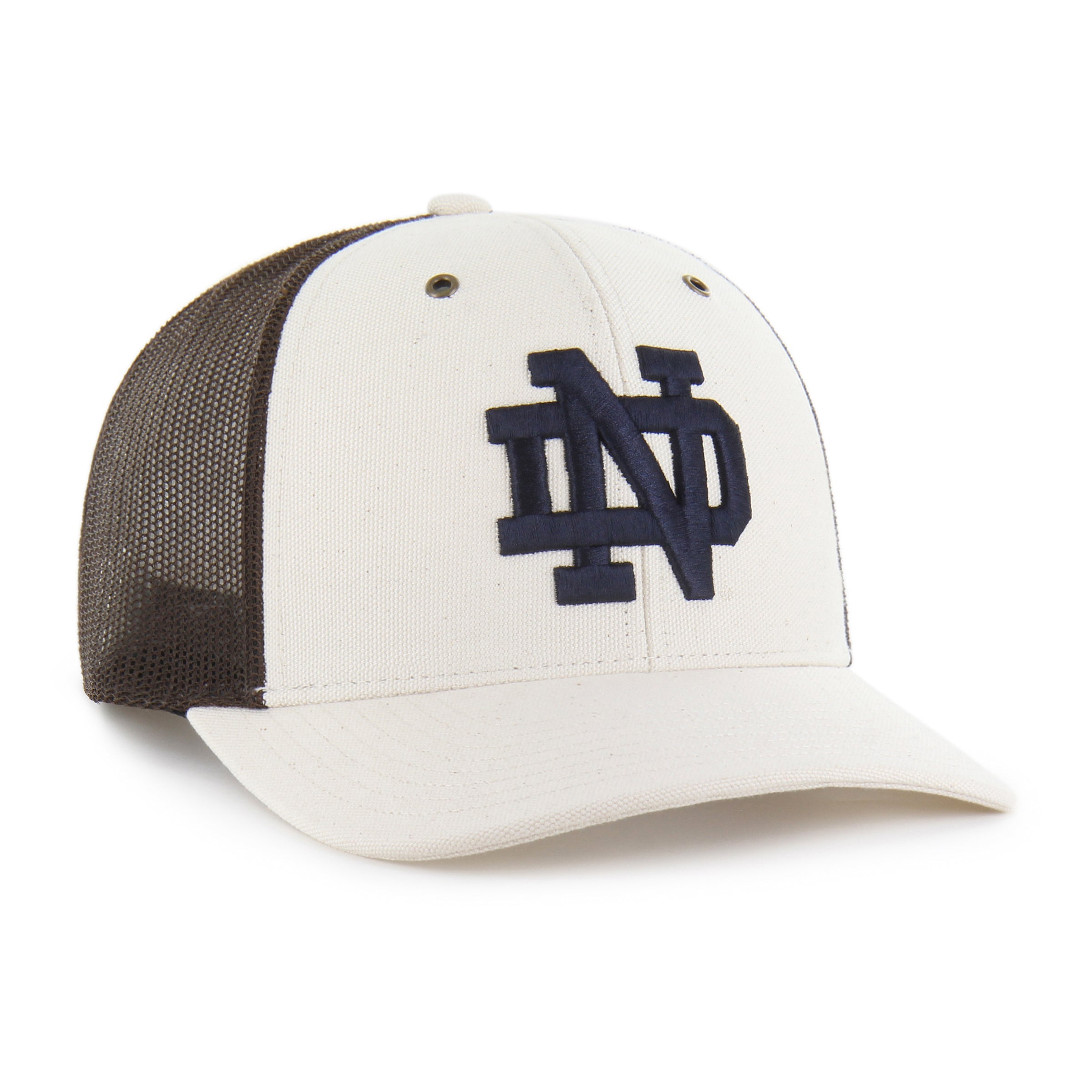 47-brand-notre-dame-carhartt-undyed-trucker-cap-natural image 4