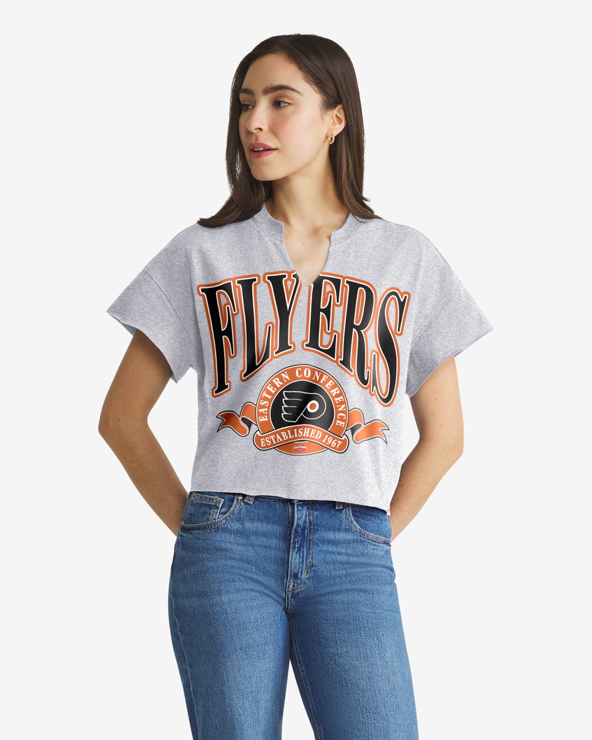 47-headline-philadelphia-flyers-t-shirt-grau-damen-oversize image 1