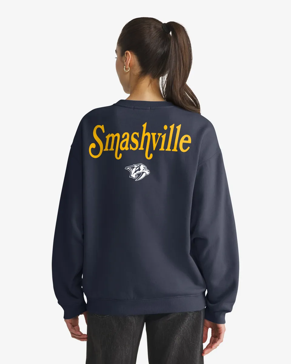 47-headline-crew-nashville-predators-shout-it-out-sweatshirt-navy image 1