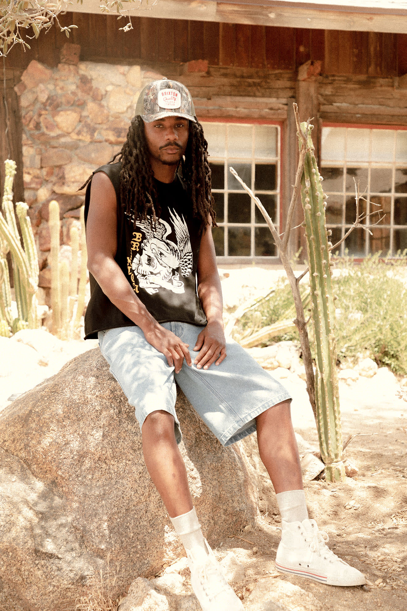 brixton-hubal-netplus-trucker-cap-tree-camo-olive-mesh image 3