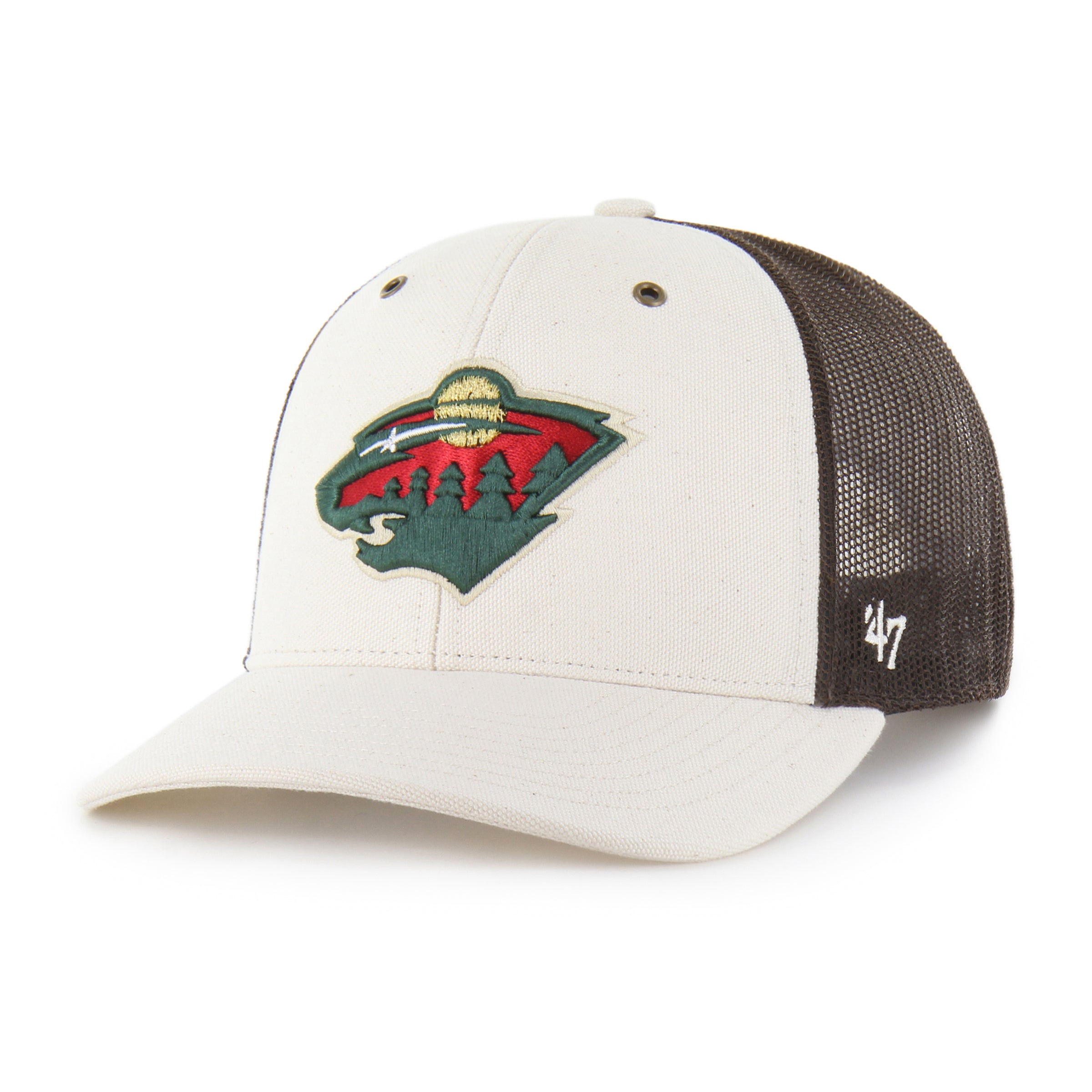 47-minnesota-wild-carhartt-trucker-cap-natural-snapback image 1