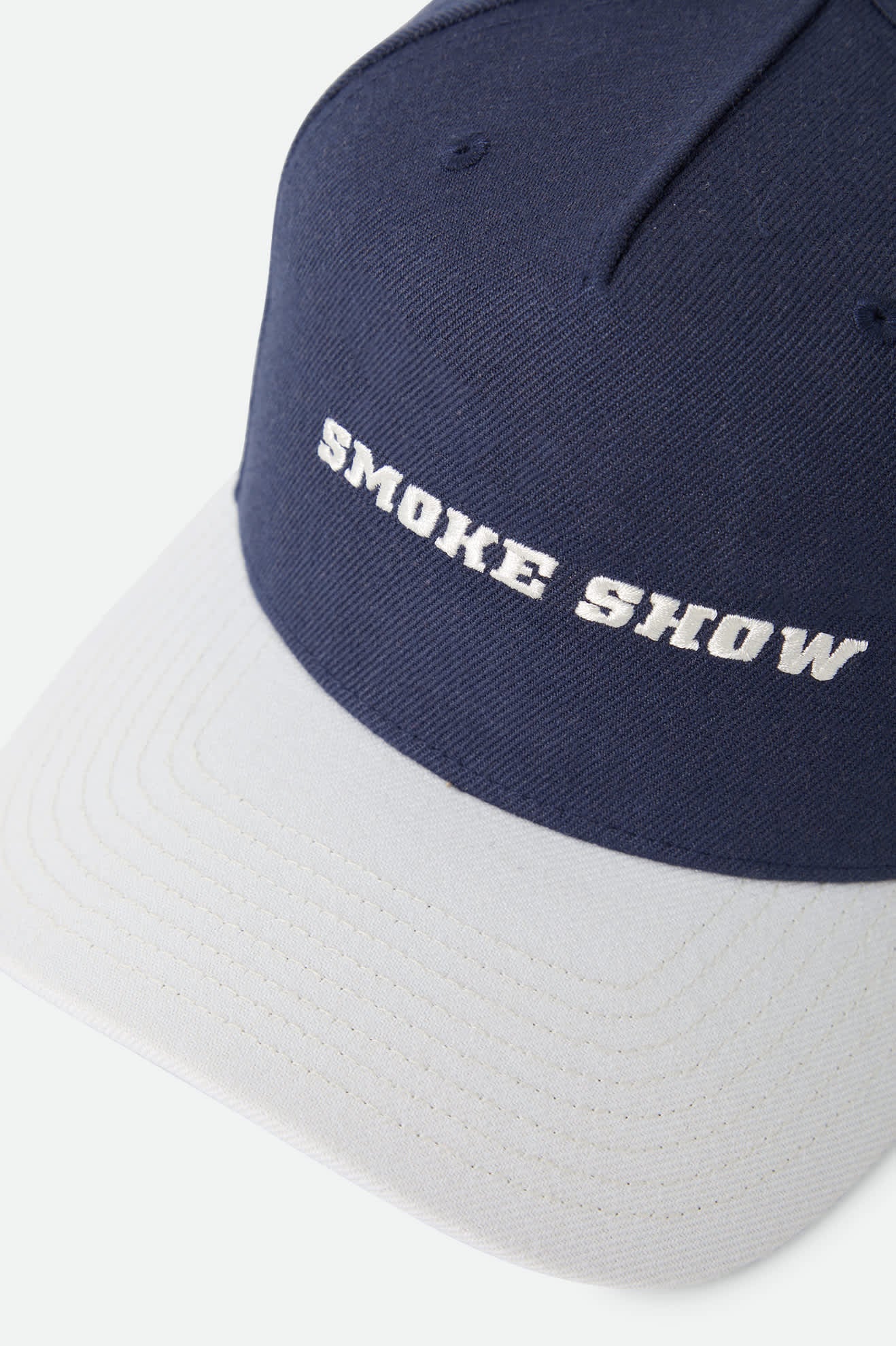 brixton-smoke-show-snapback-cap-washed-navy-whitecap image 3