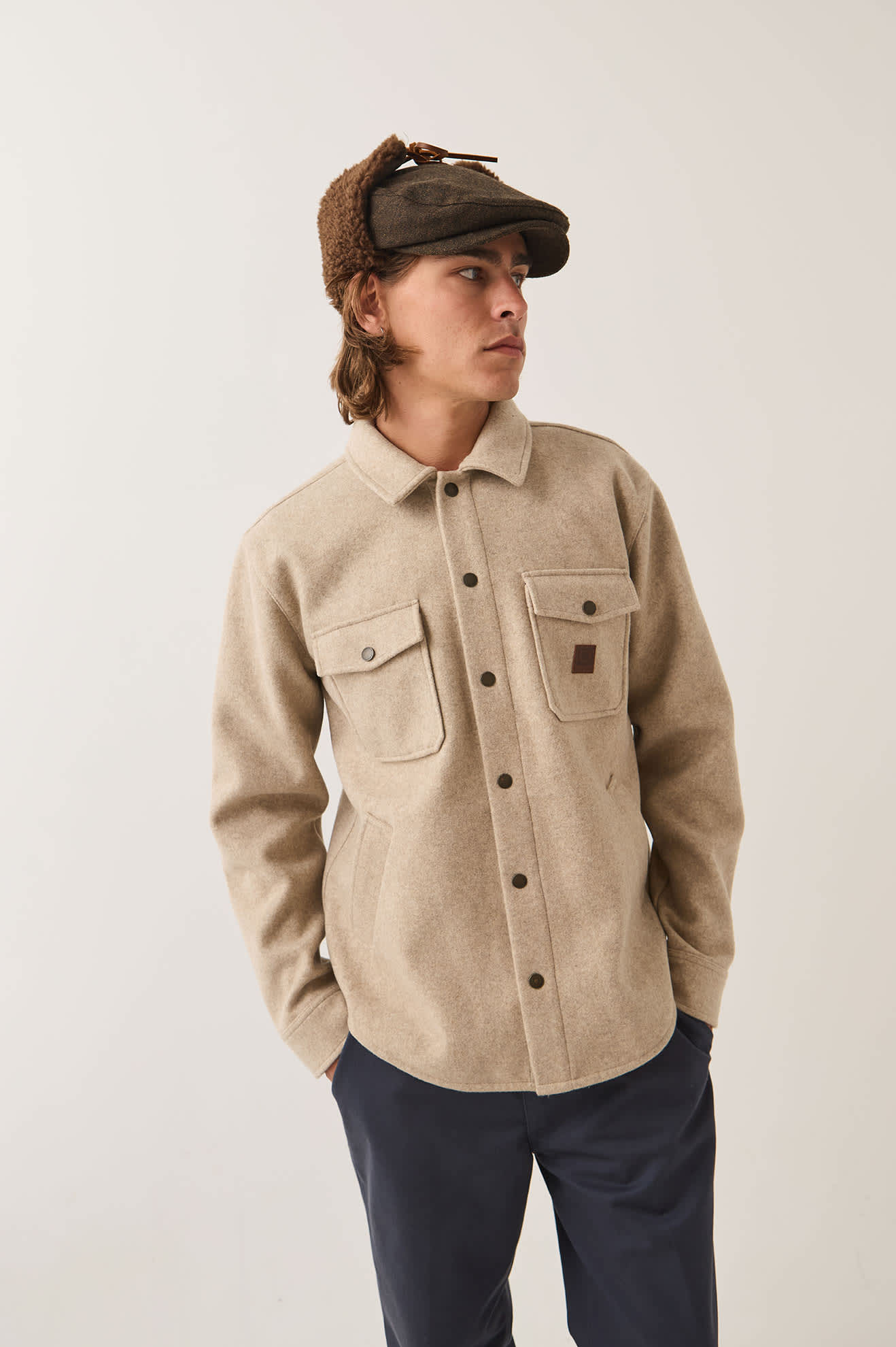 brixton-durham-felted-stretch-jacke-oatmeal-hemdjacke image 4