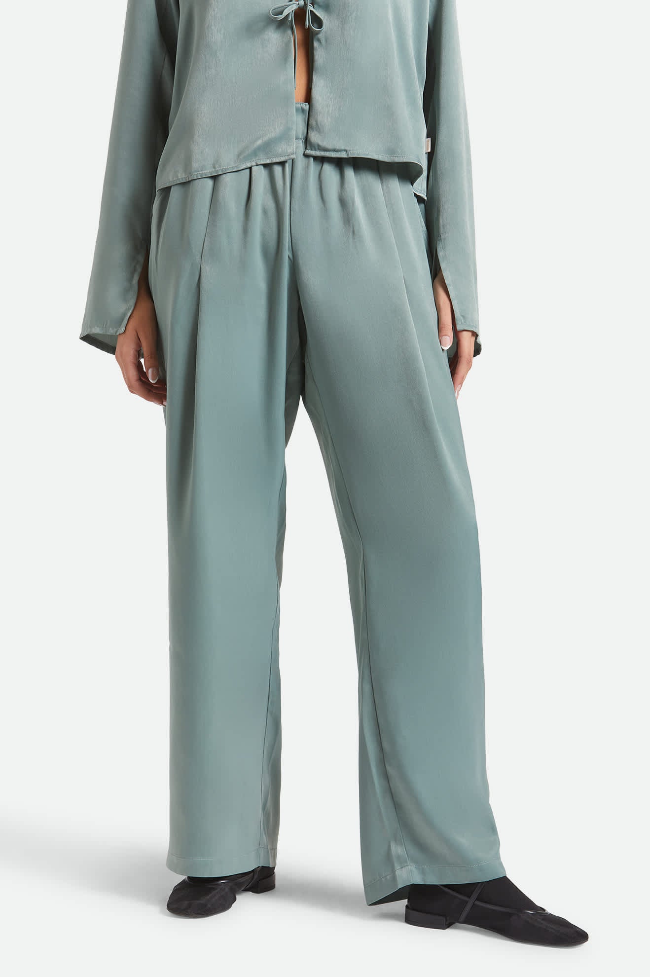 brixton-soho-silky-pant-blue-green-shine-satinhose image 1