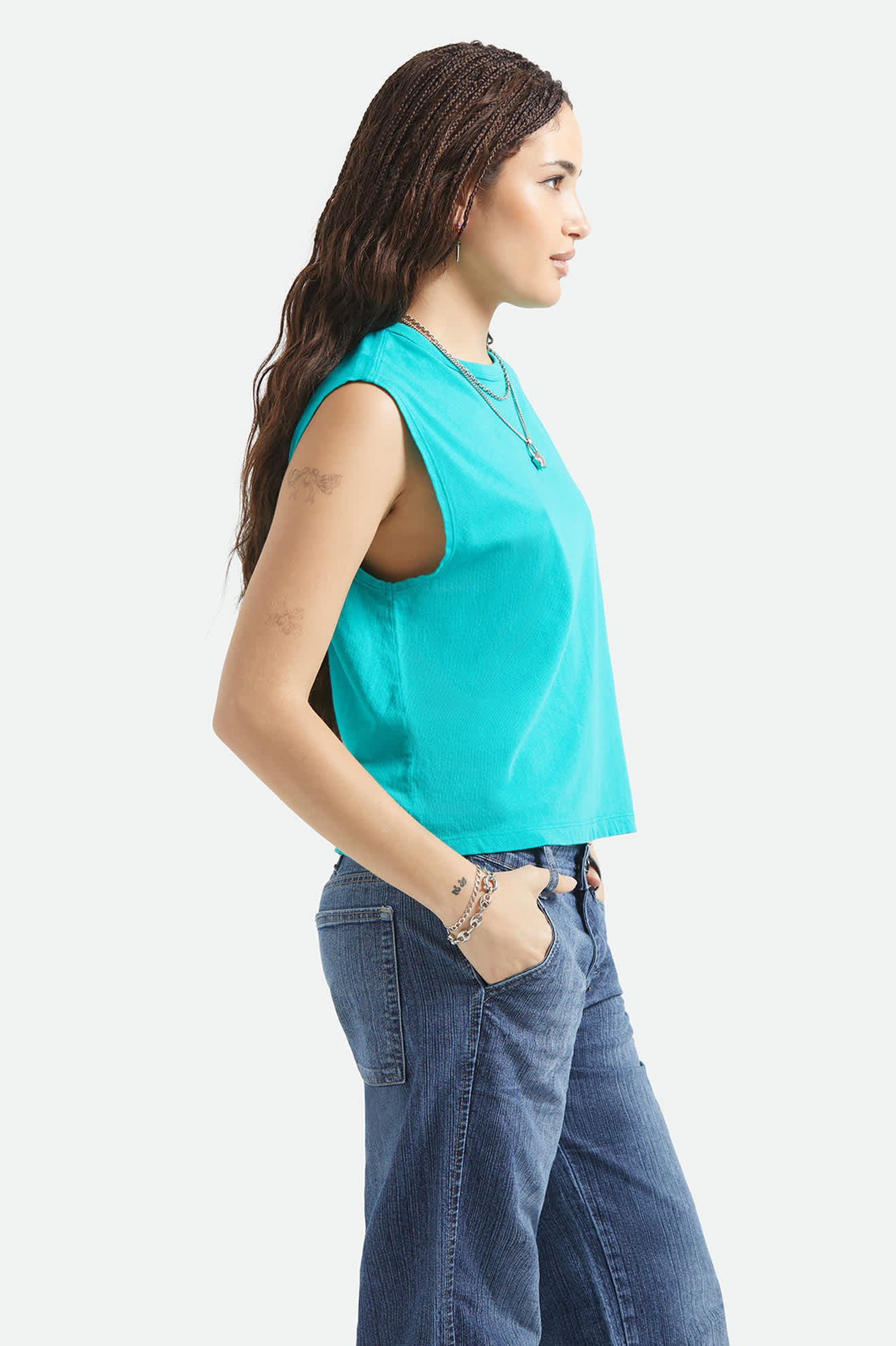 brixton-carefree-muscle-tank-retro-green-bio-baumwolle image 5