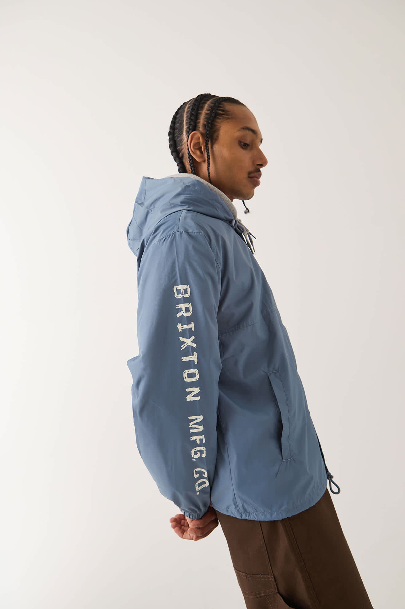brixton-claxton-lightweight-jacke-kapuze-slate-blue image 3