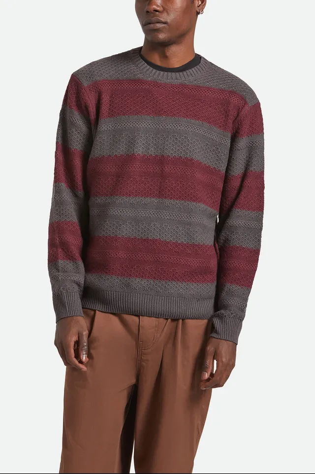 brixton-midnight-crew-sweater-pullover-schwarz-port-gestreift image 1