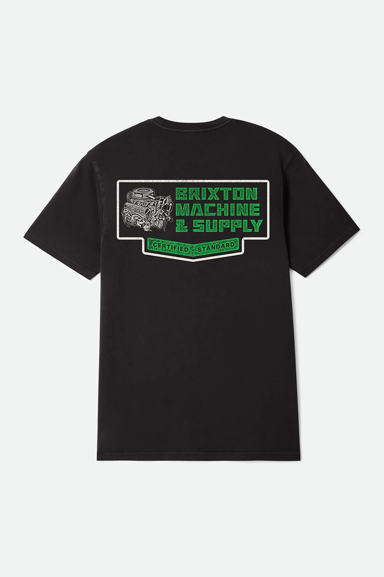 brixton-machine-standard-t-shirt-schwarz-print-black-worn-wash image 2