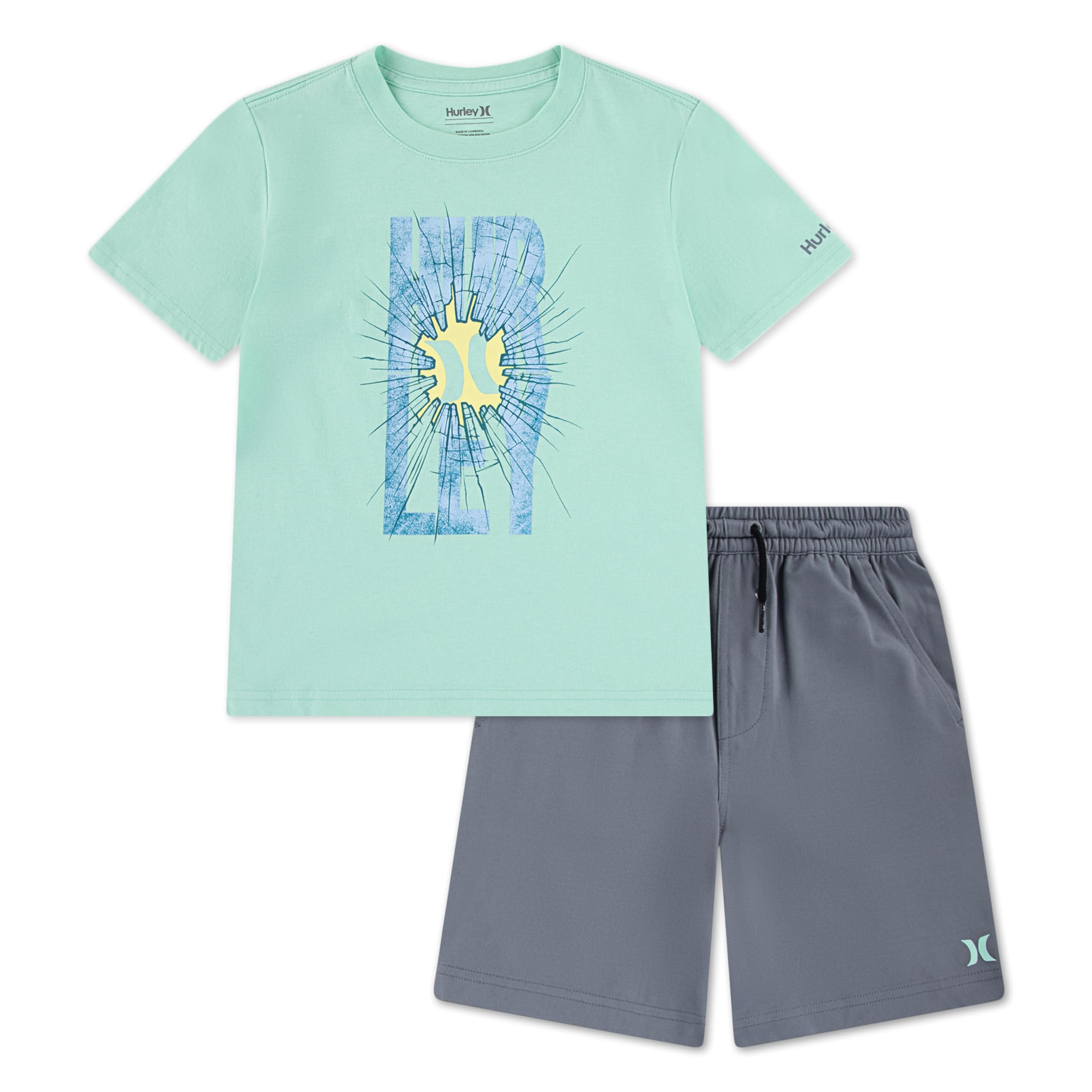 hurley-set-t-shirt-shorts-jungen-grau-2-teilig image 1