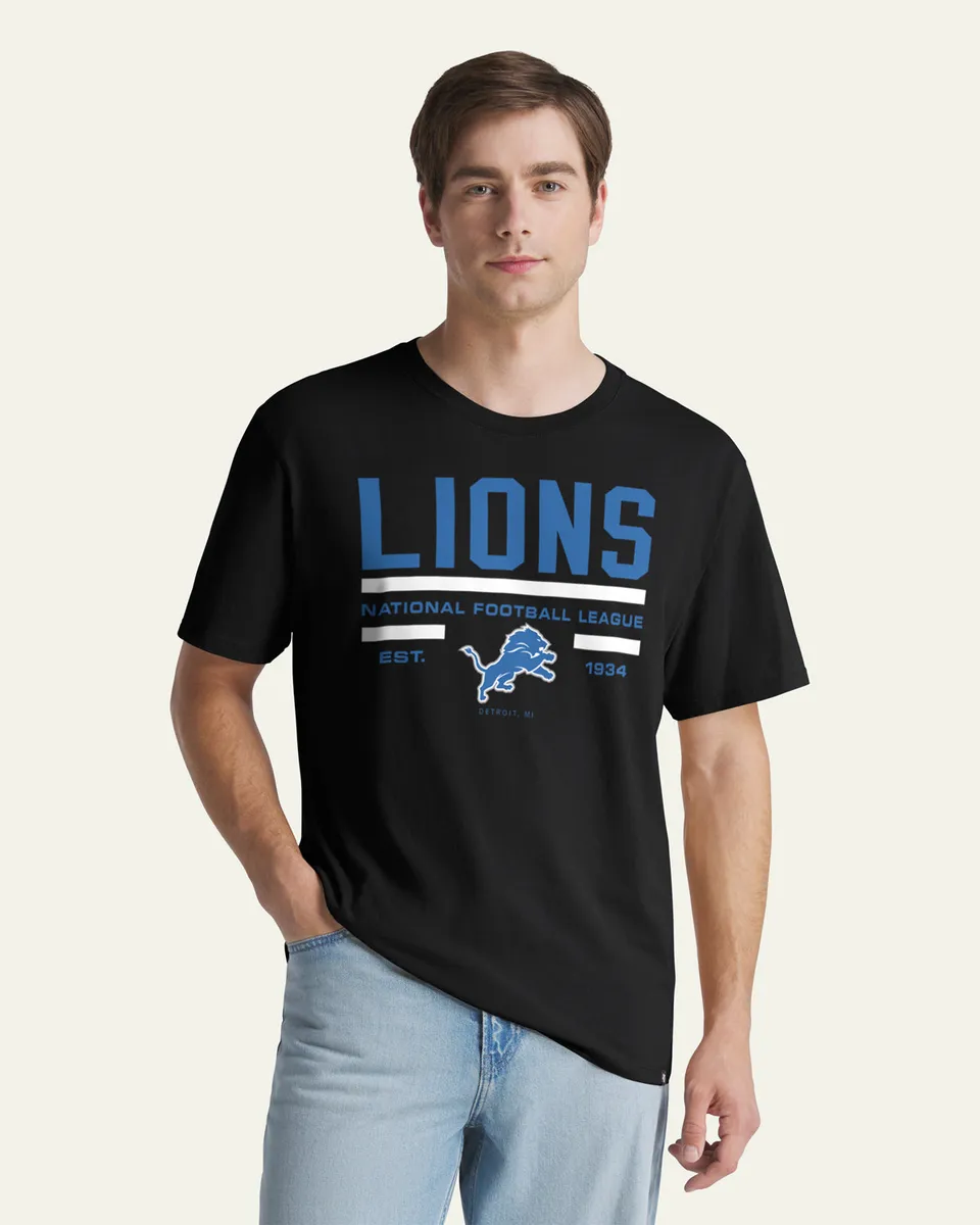 47-brand-foundation-detroit-lions-t-shirt-schwarz image 1