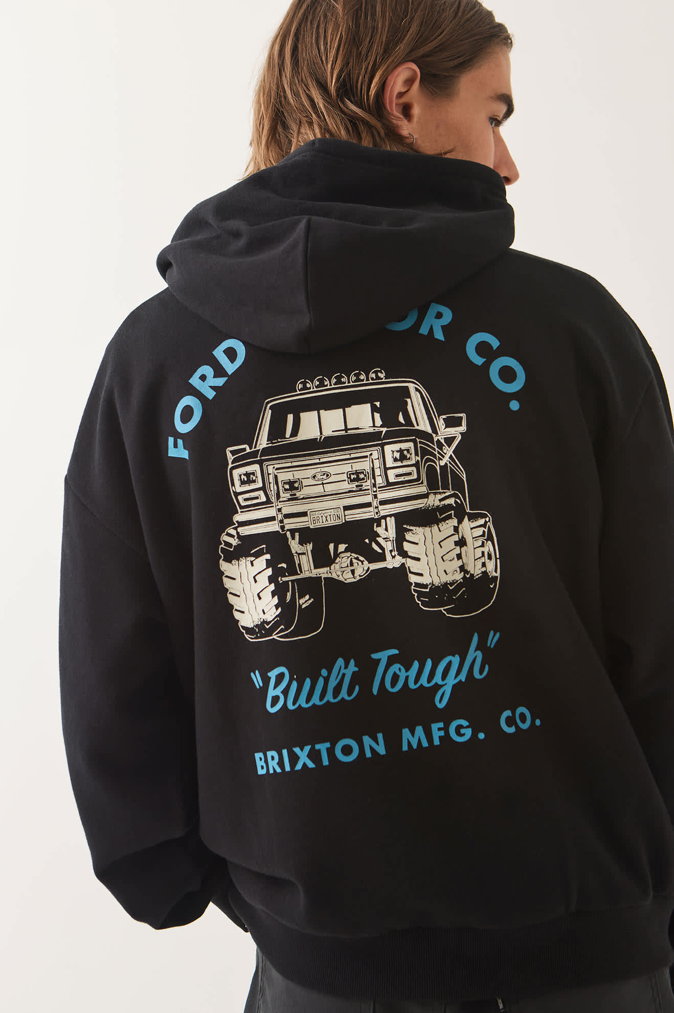 brixton-ford-built-tough-4x4-hoodie-burnt-rubber-schwarz image 5
