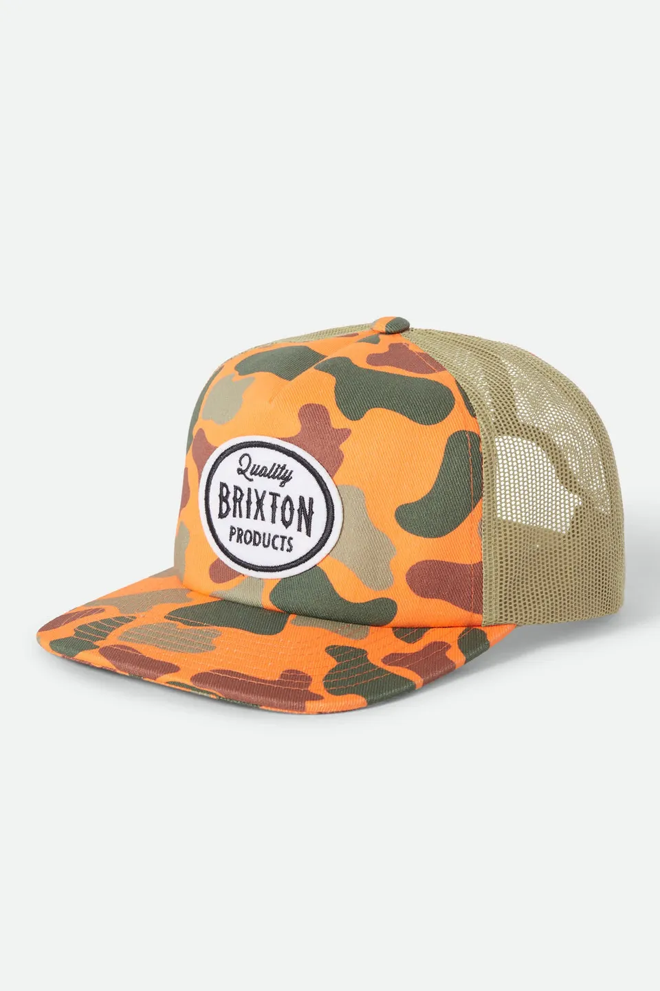 brixton-henry-trucker-cap-orange-duck-camo-trucker-m-tze image 1