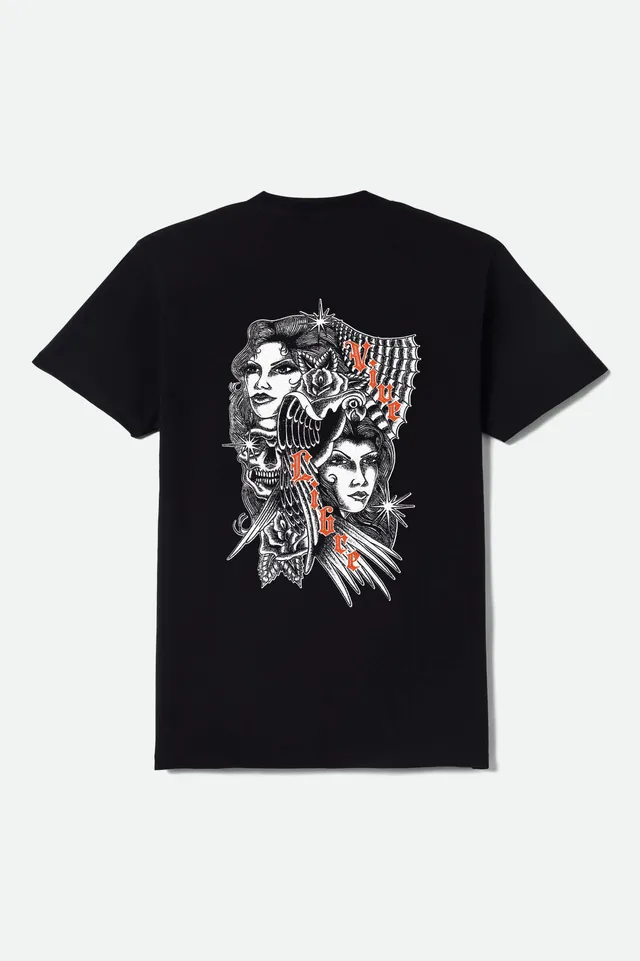 brixton-marquis-t-shirt-schwarz-tattoo-print image 1