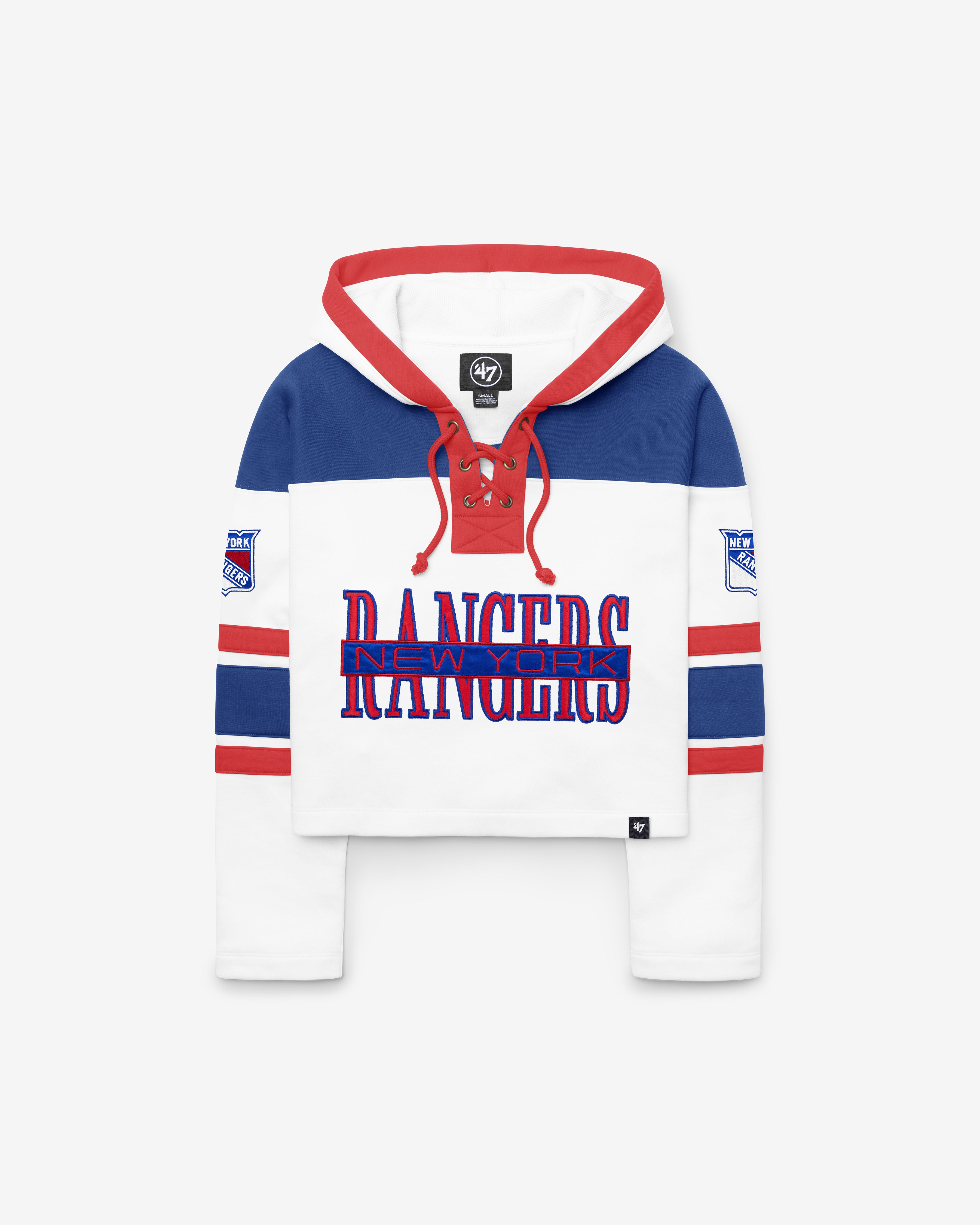 47-brand-lacer-new-york-rangers-hoodie-white-wash-damen image 1