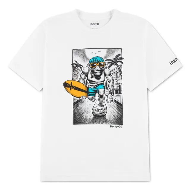 hurley-89060-grafik-t-shirt-kinder-blau-kurzarm image 1
