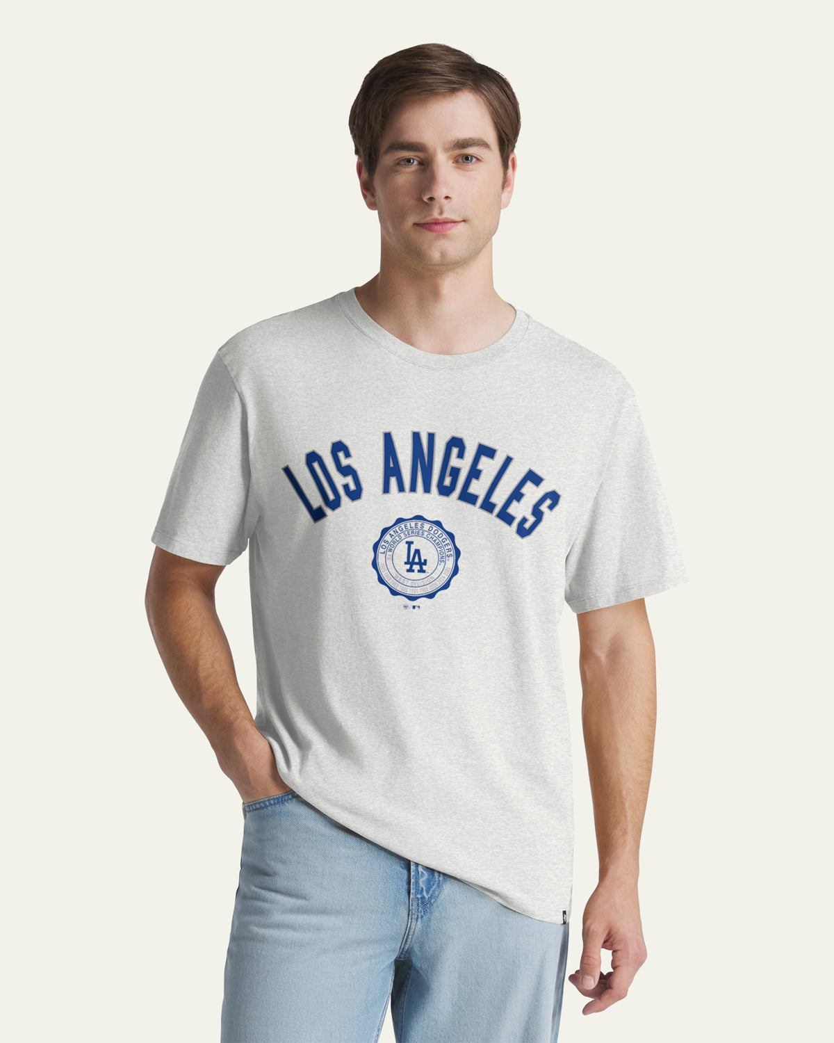 47-los-angeles-dodgers-crest-bend-t-shirt-herren-grau image 1