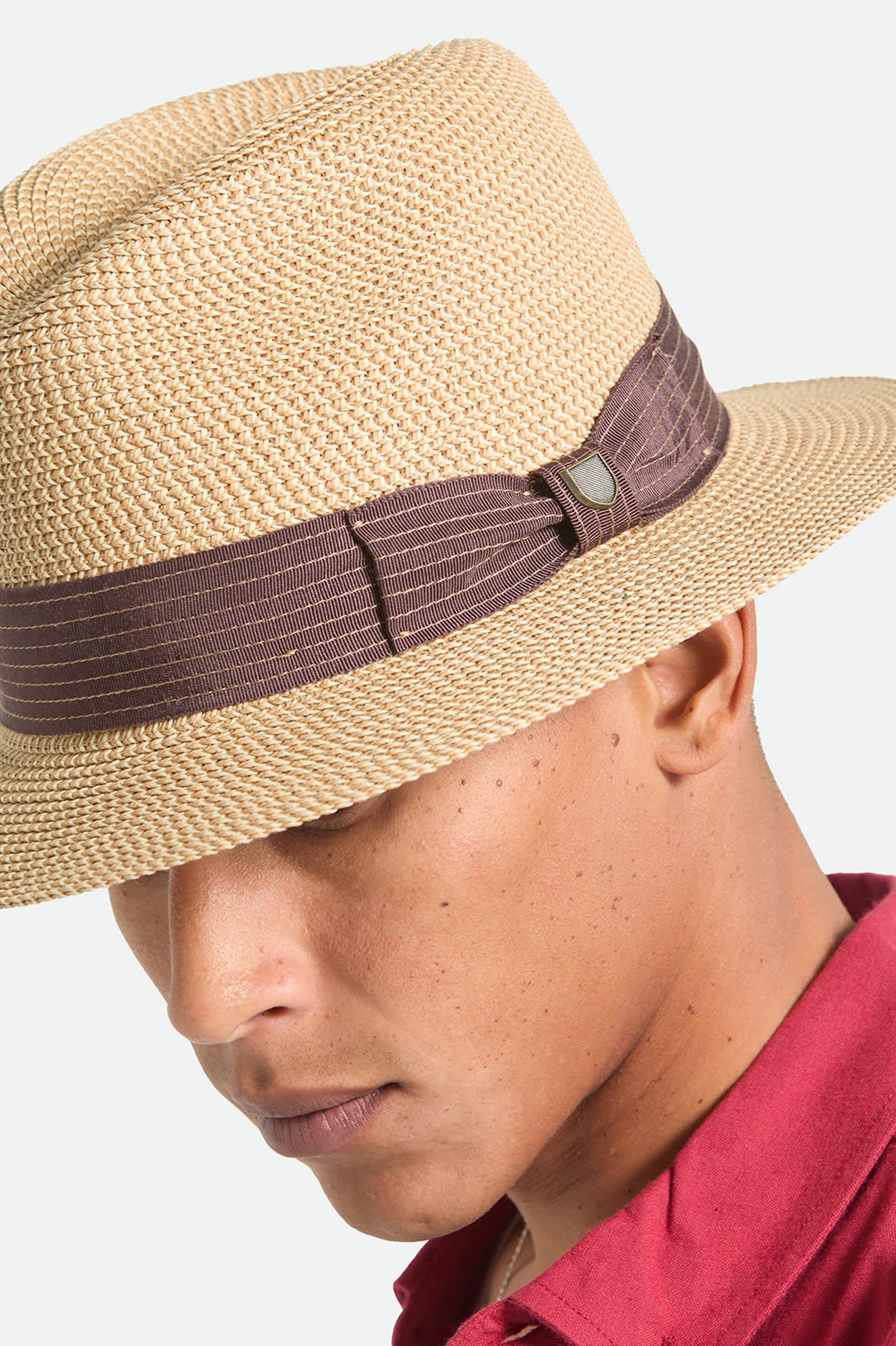 brixton-roma-fedora-strohhut-braun-packable image 4