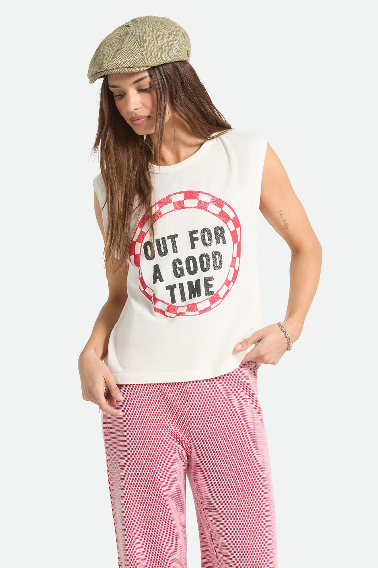 brixton-good-time-muscle-tank-off-white-grafik-baumwolle image 5