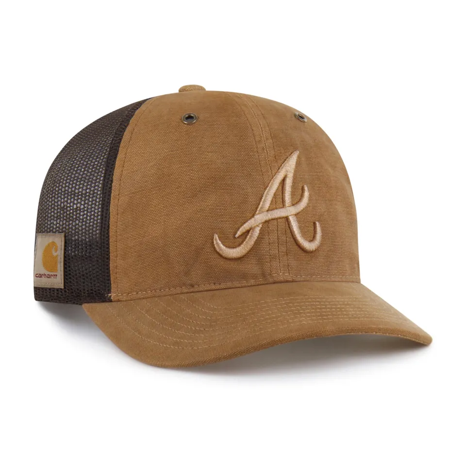 47-brand-atlanta-braves-carhartt-trucker-cap-brown-relaxed image 1