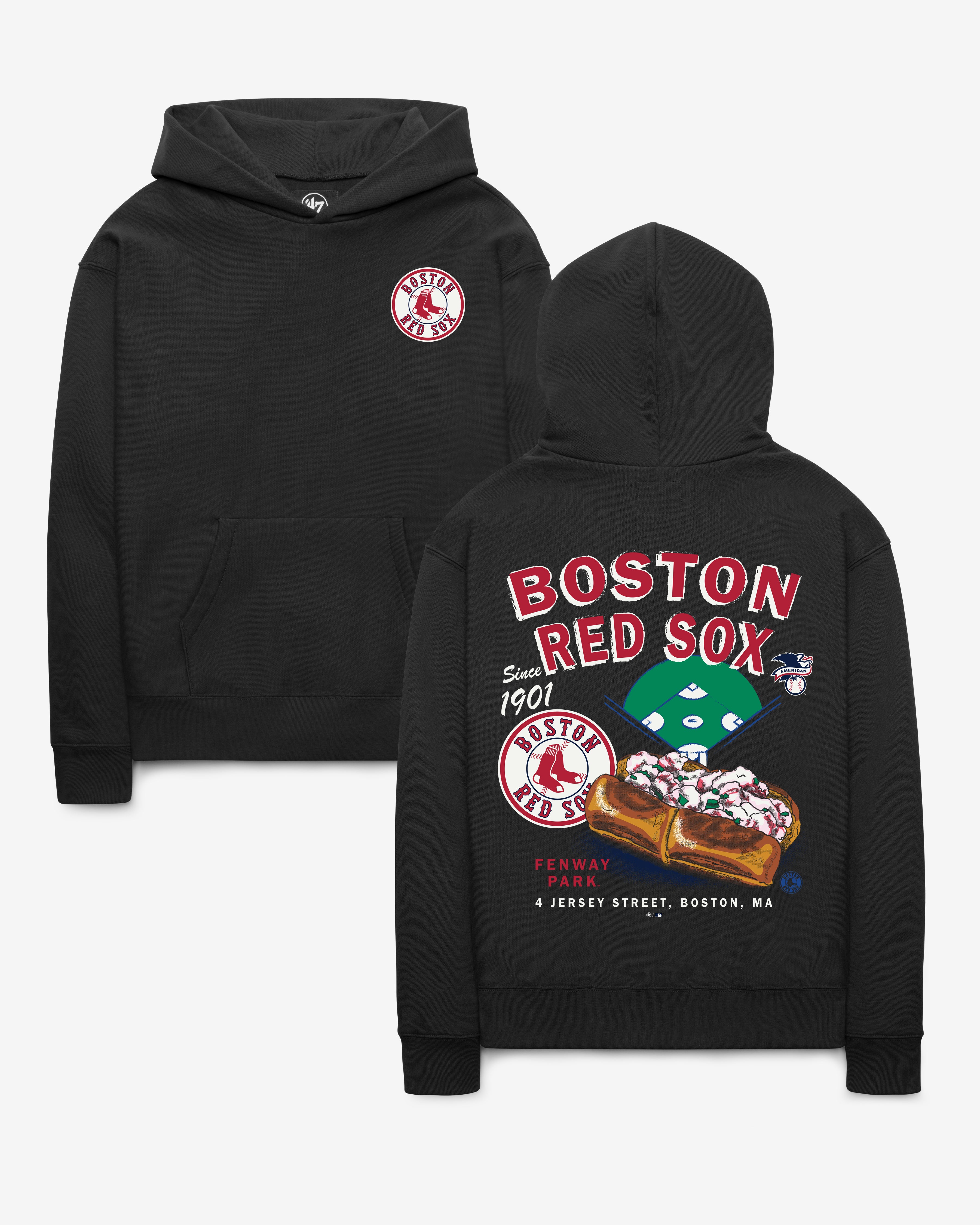 47-brand-foundation-boston-red-sox-stadium-eats-hoodie-schwarz image 1