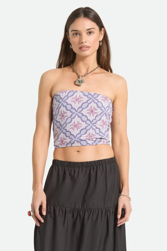 brixton-hot-to-go-tube-top-off-white-blue-tile-baumwolle image 1