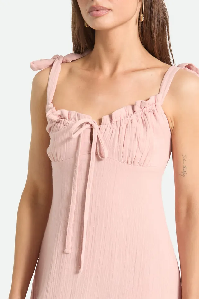 brixton-tie-dress-silver-pink-baumwollkleid image 1