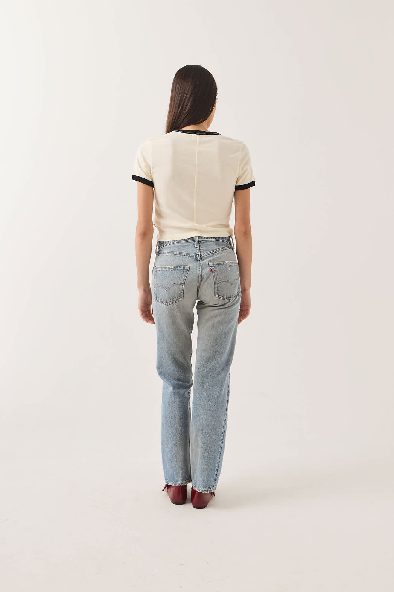 brixton-carefree-organic-ringer-t-shirt-off-white-black image 4