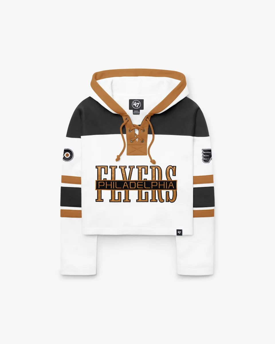 47-lacer-philadelphia-flyers-damen-hoodie-white-wash-cropped image 1