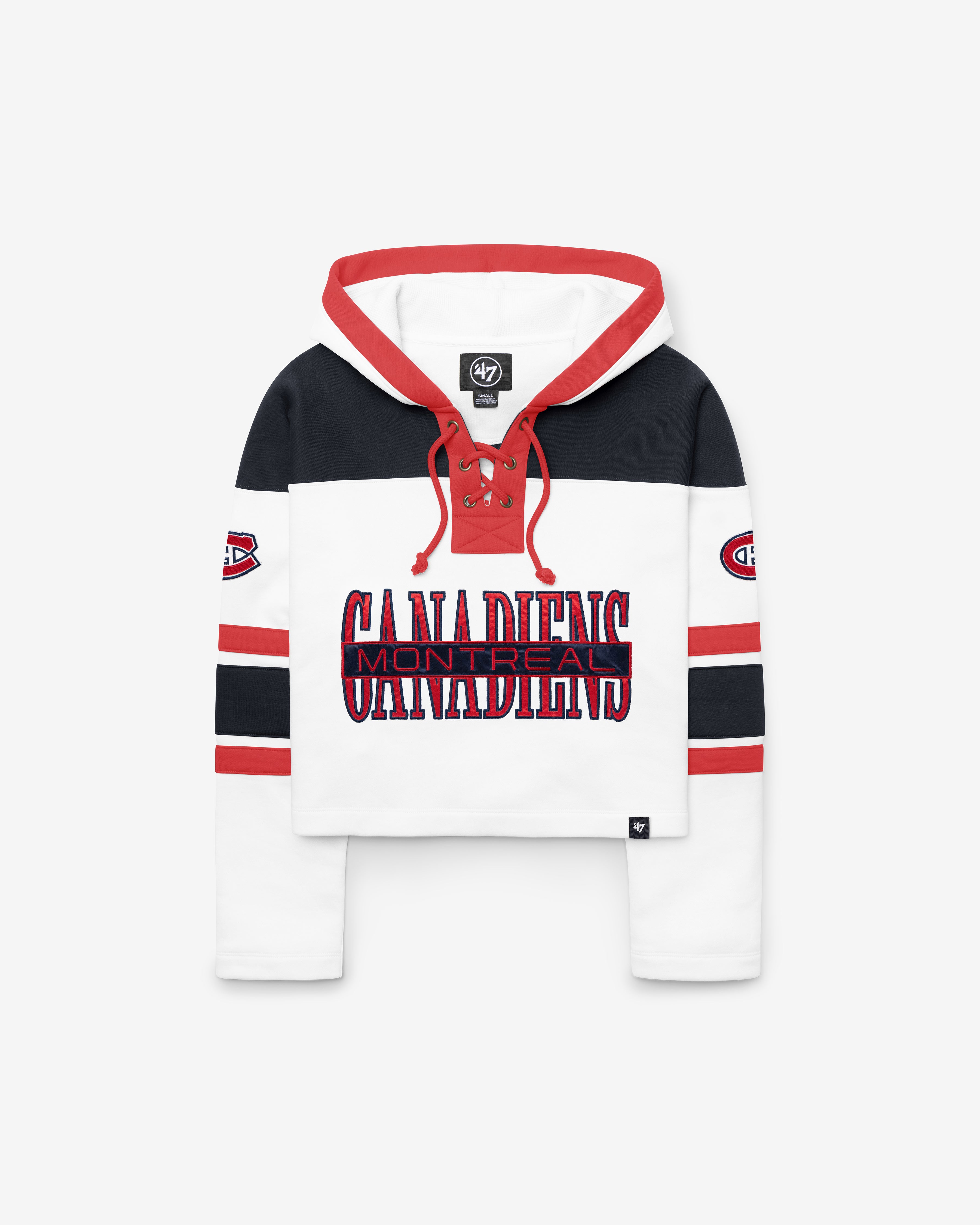 47-lacer-montreal-canadiens-cut-thru-cropped-hoodie-white-wash image 1