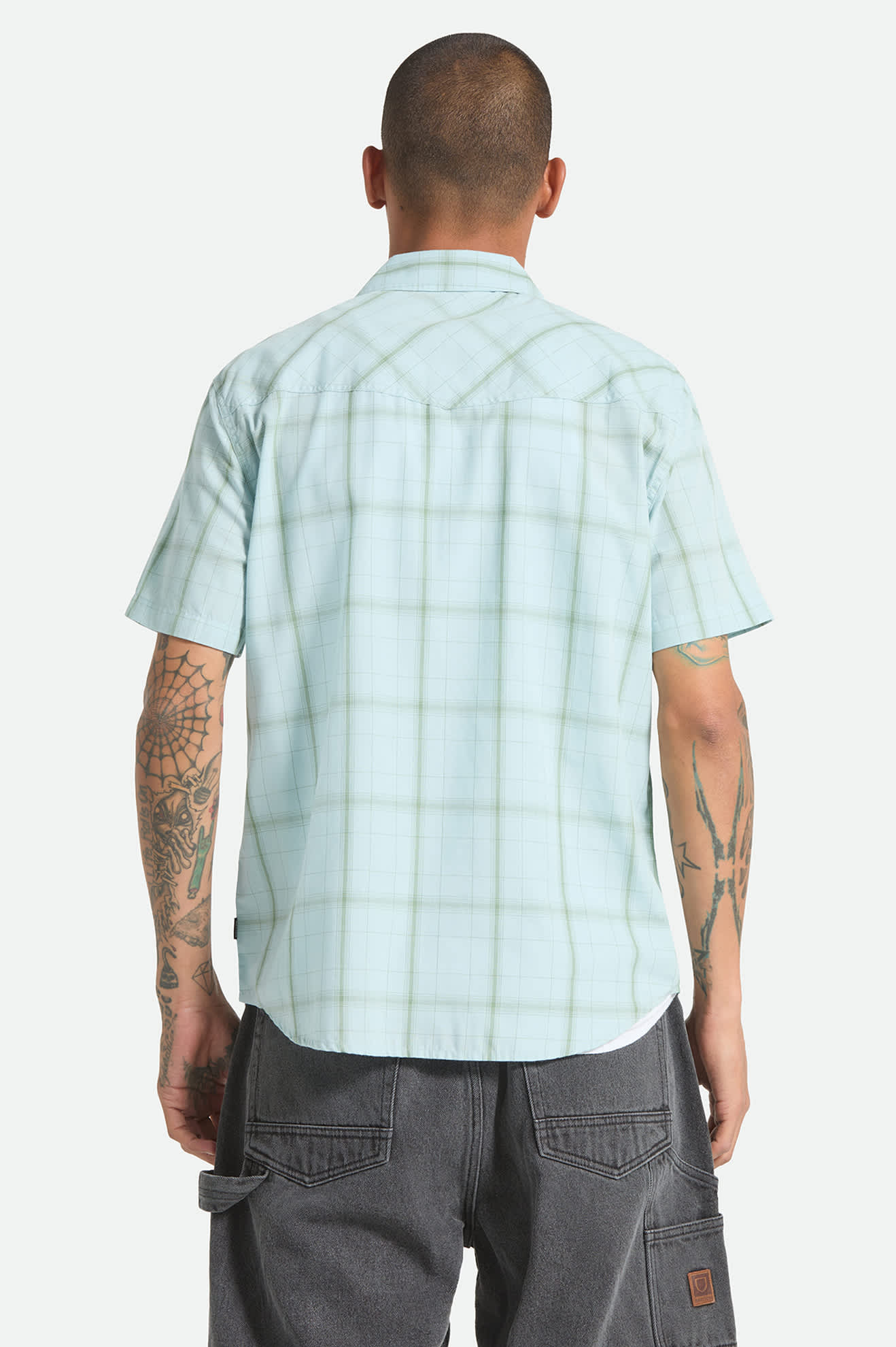 brixton-breezy-wayne-kurzarmhemd-seafoam-plaid-karo image 4