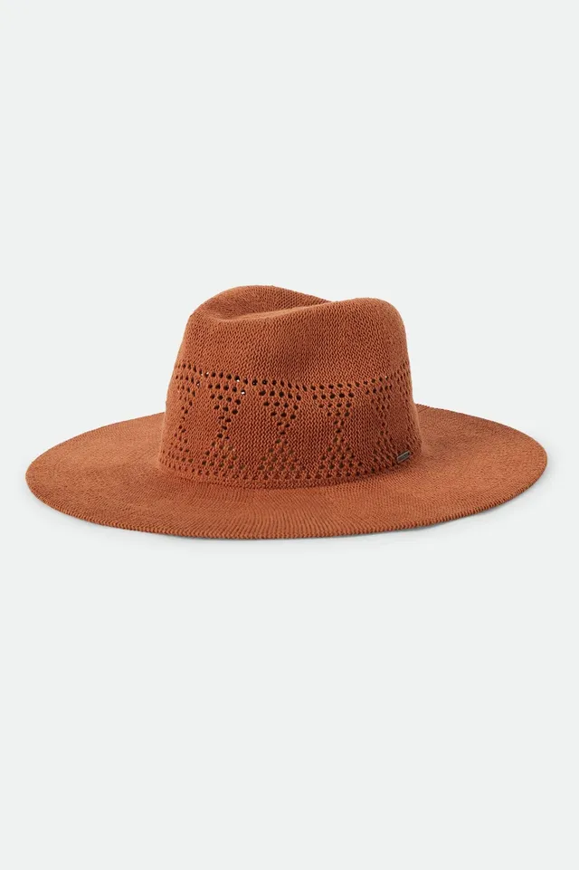 brixton-sophia-knit-packable-fedora-caramel-verstellbar-strickhut image 1