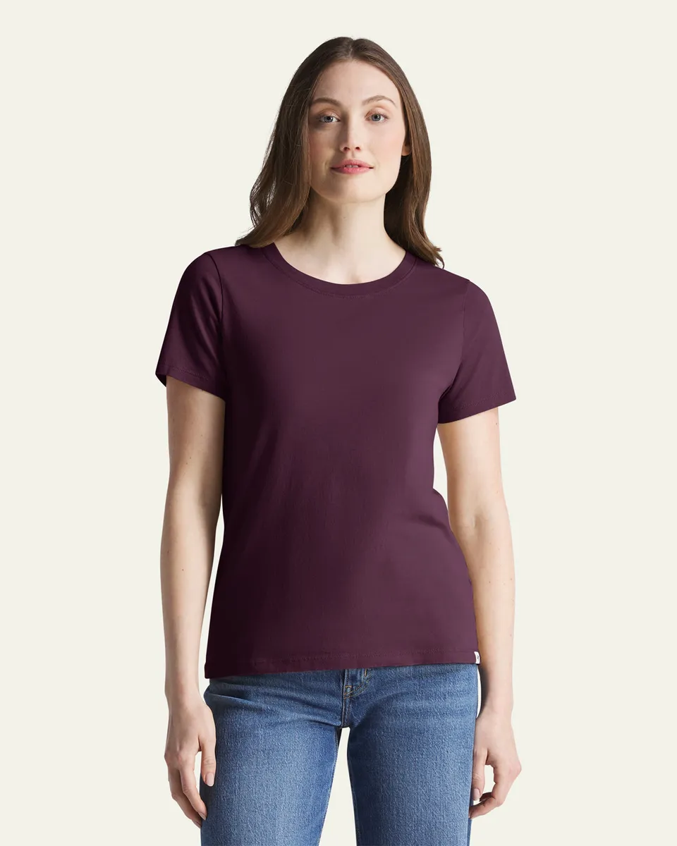 47-foundation-tee-everyday-t-shirt-damen-dark-maroon-baumwolle image 1