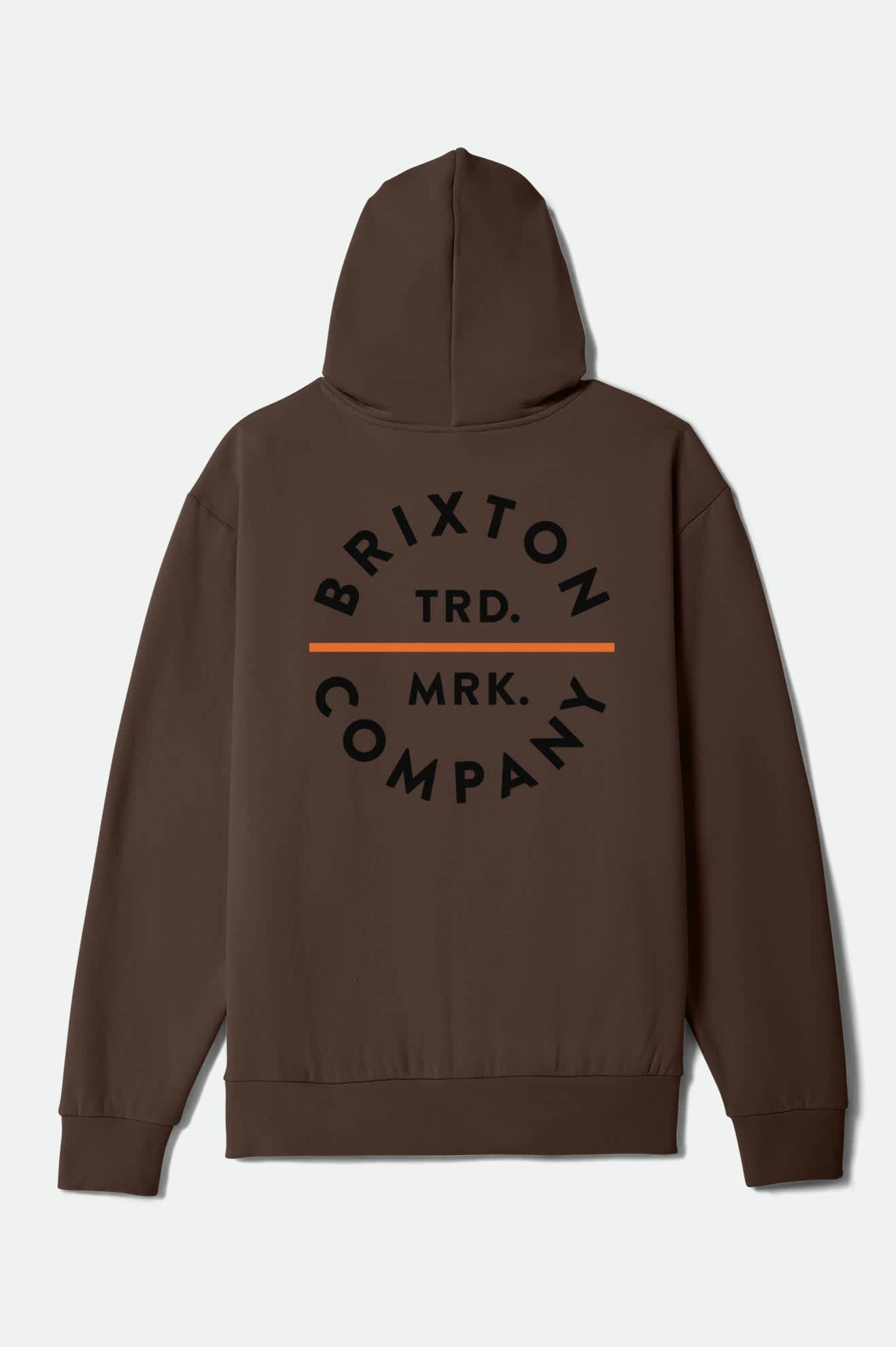 brixton-pledge-hoodie-brown-black-orange-fleece image 1