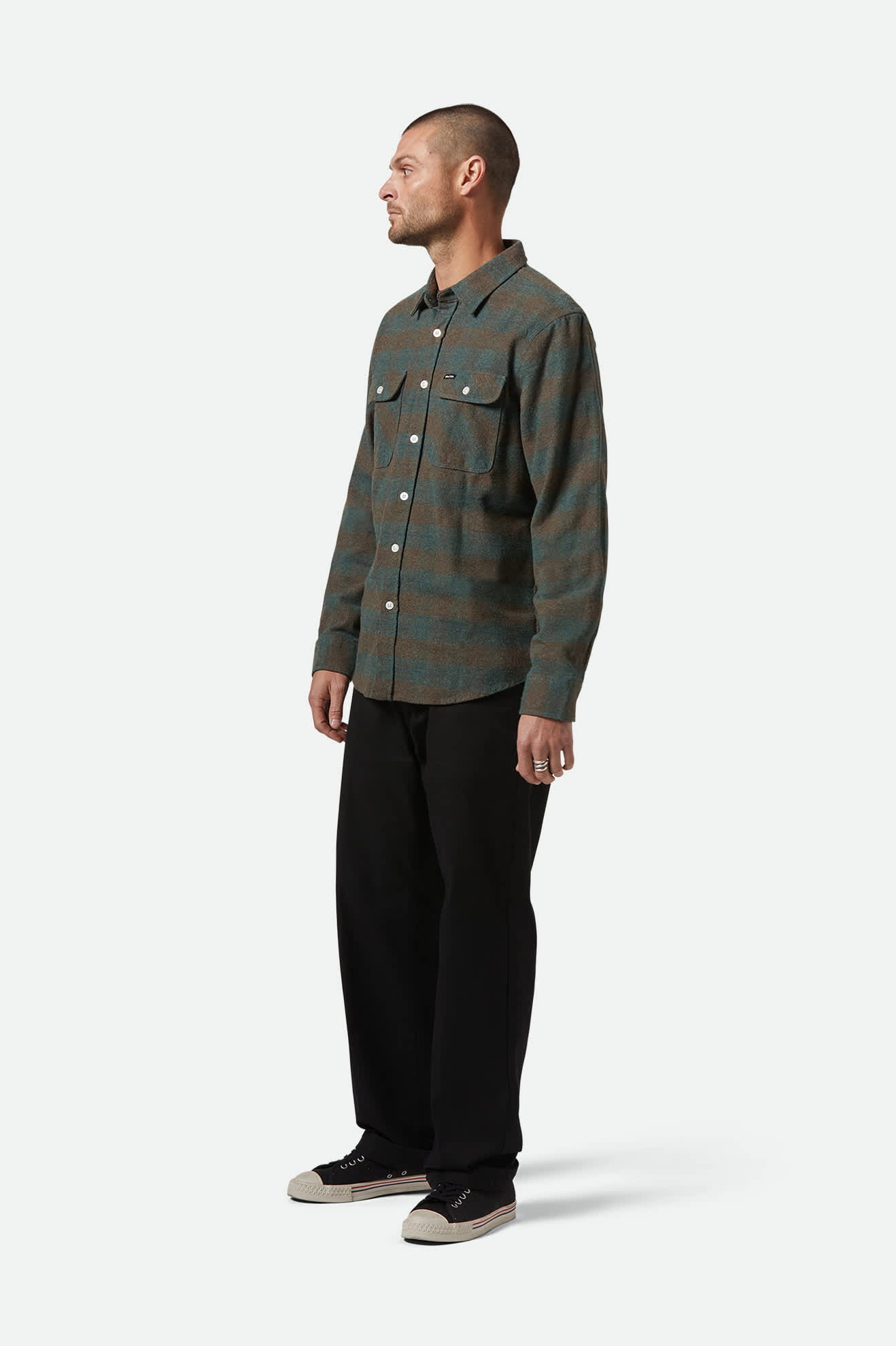 brixton-bowery-flanellhemd-ocean-blau-kariert image 3