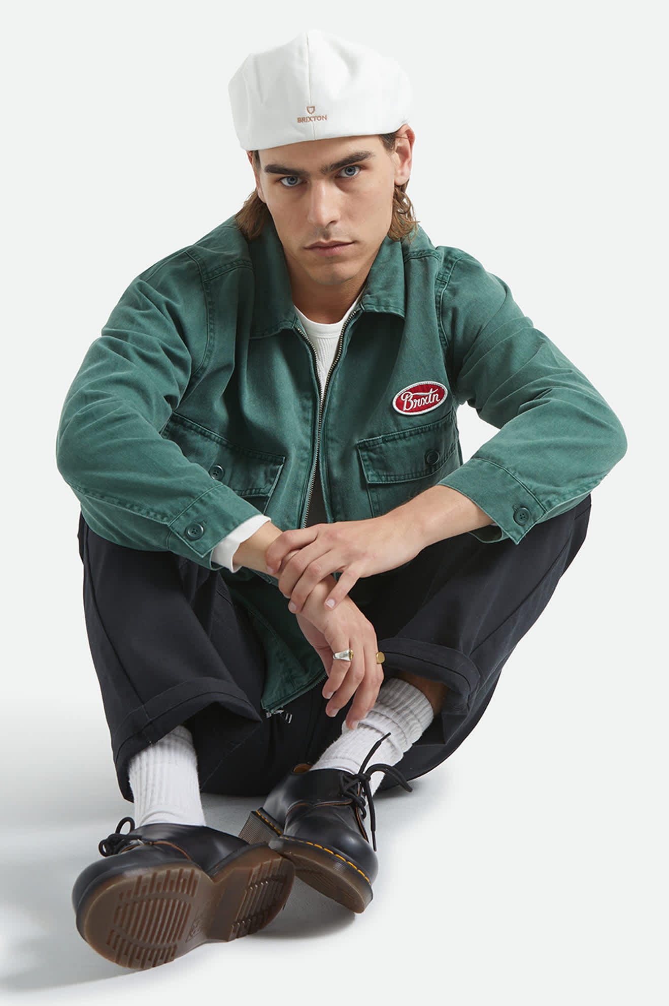 brixton-barrel-alpha-snap-flatcap-whitecap-baumwolle image 5