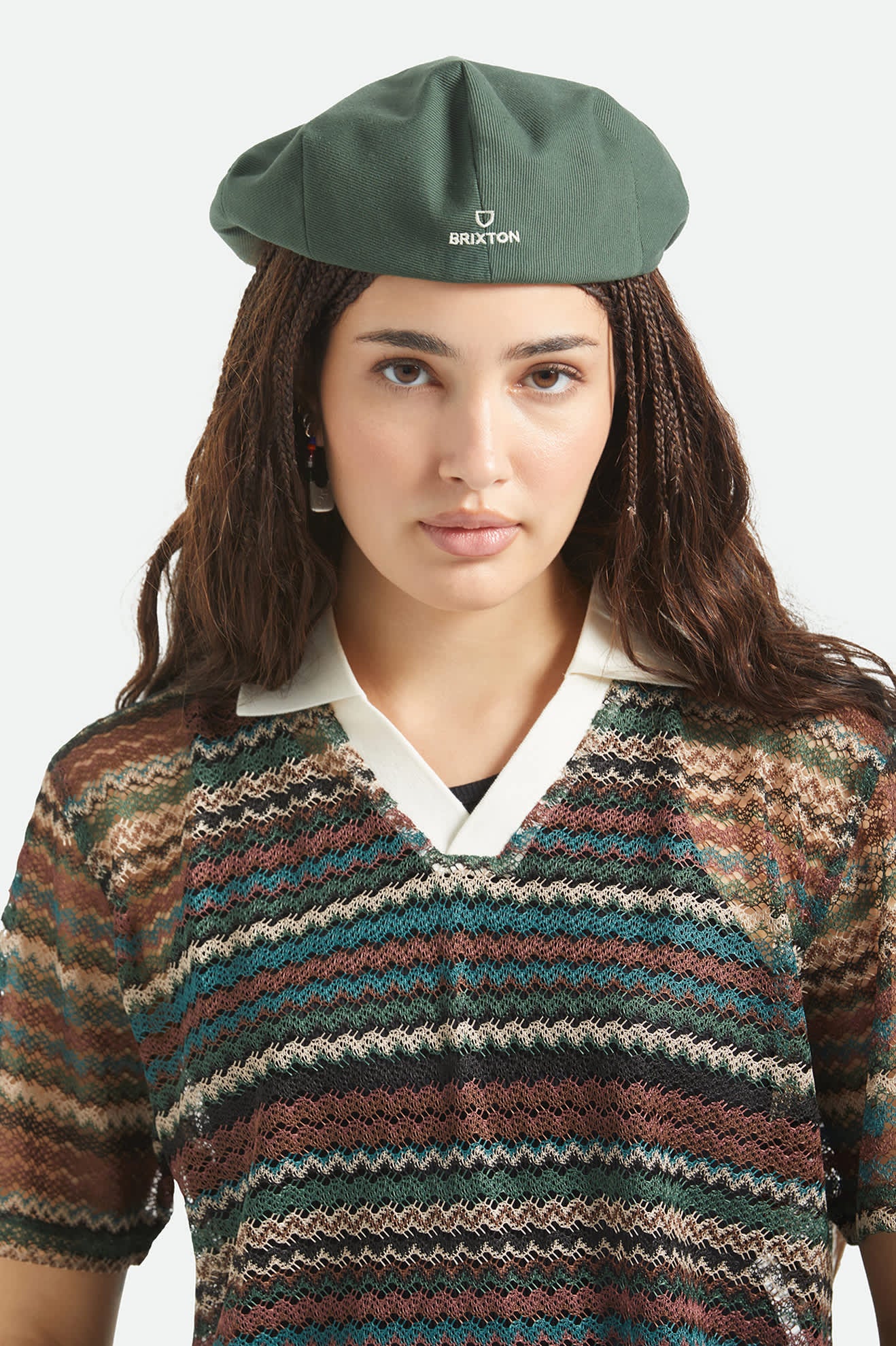 brixton-barrel-alpha-snap-cap-flatcap-primal-green image 2