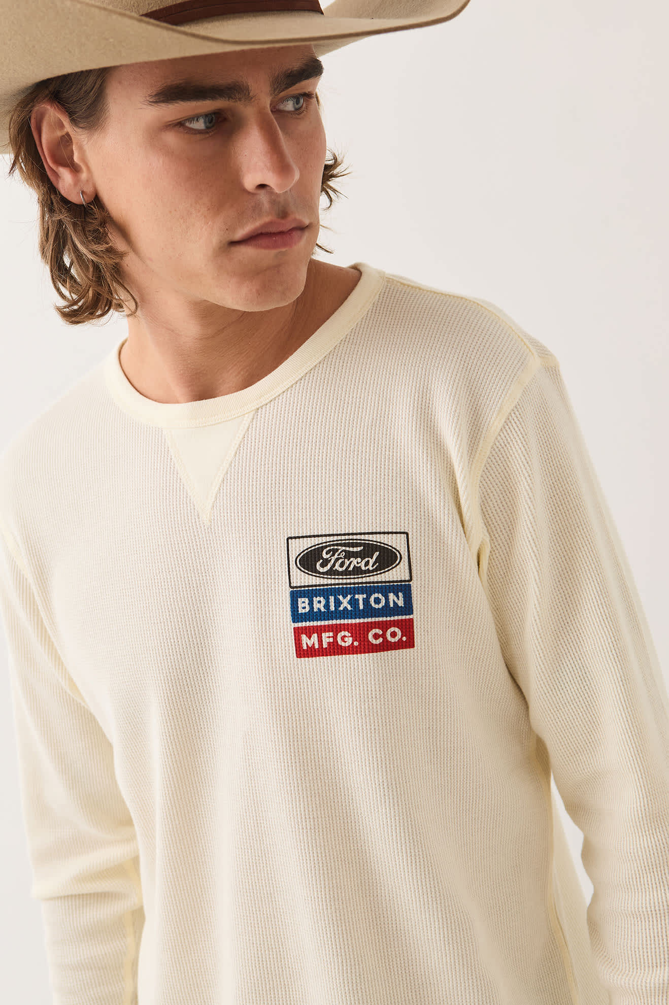 brixton-ford-service-waffle-shirt-wimbledon-white-herren image 4